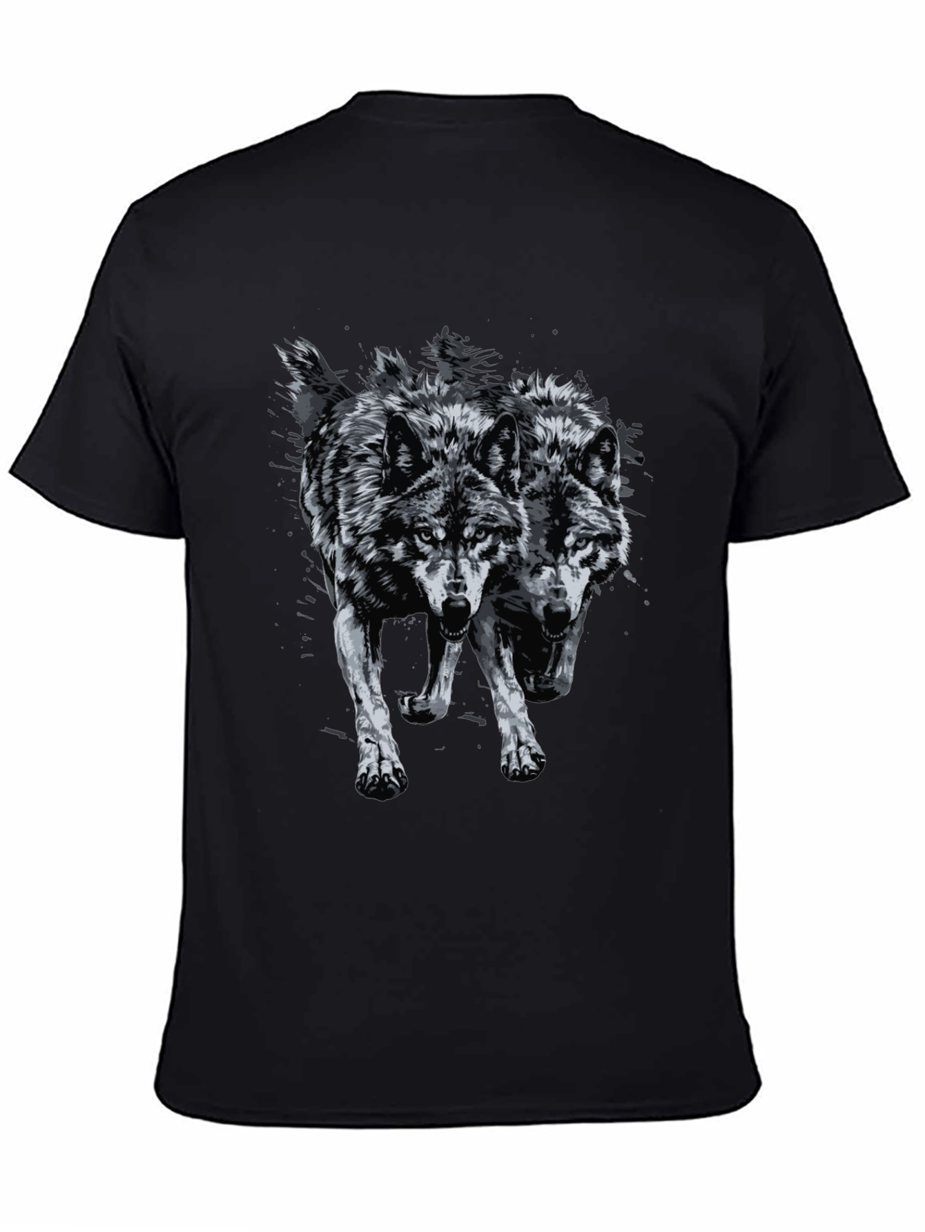 Two Wolves Graphic Print Tee