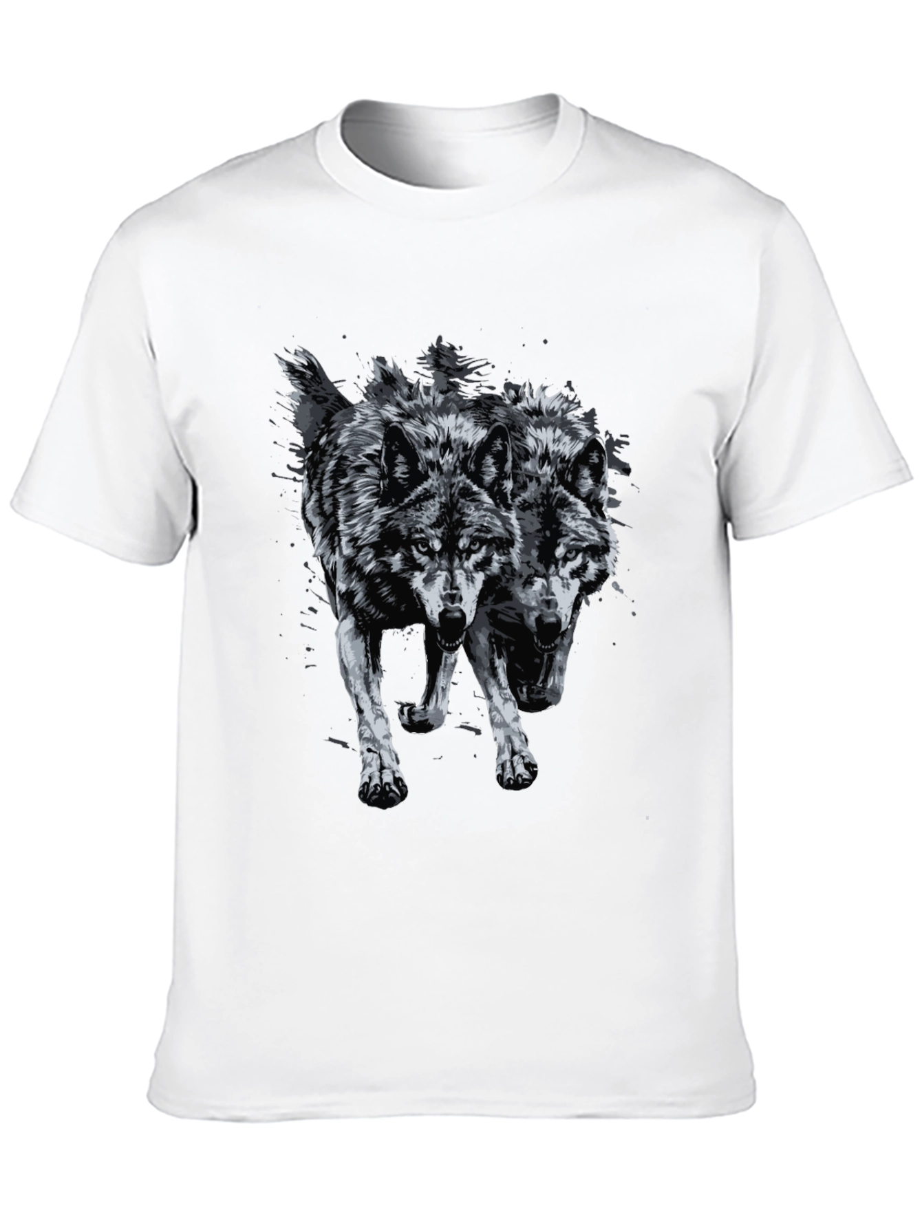 Two Wolves Graphic Print Tee
