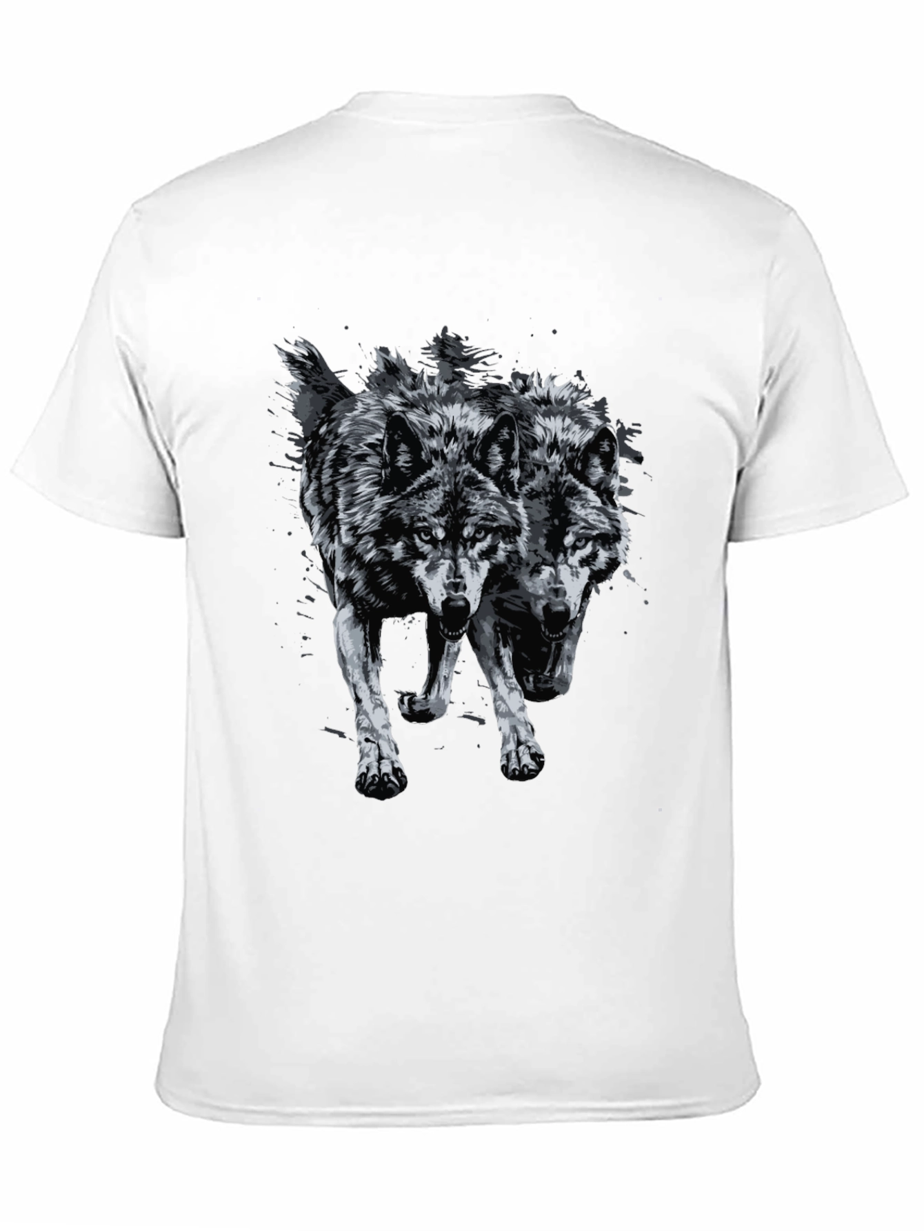 Two Wolves Graphic Print Tee