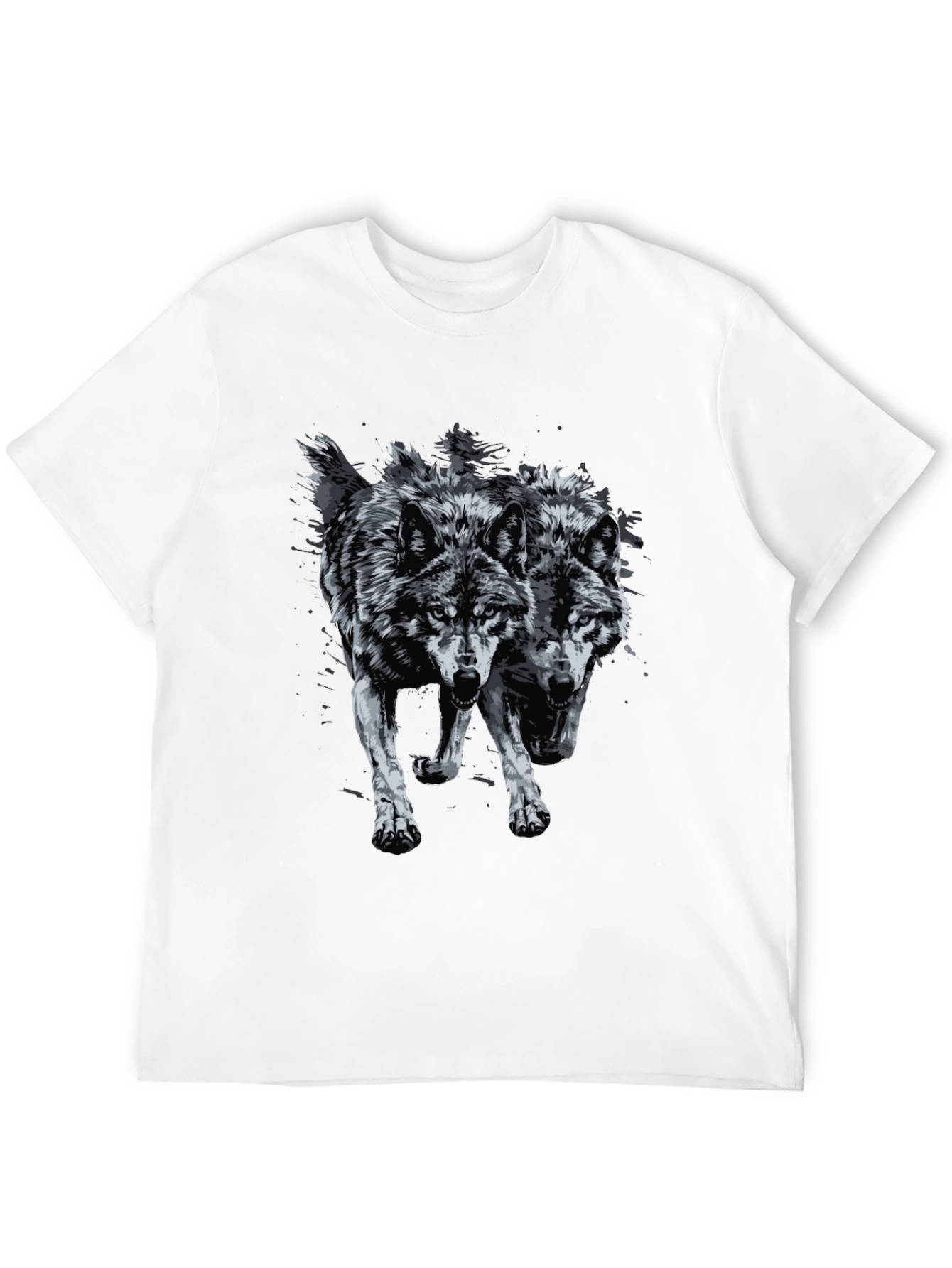 Two Wolves Graphic Print Tee
