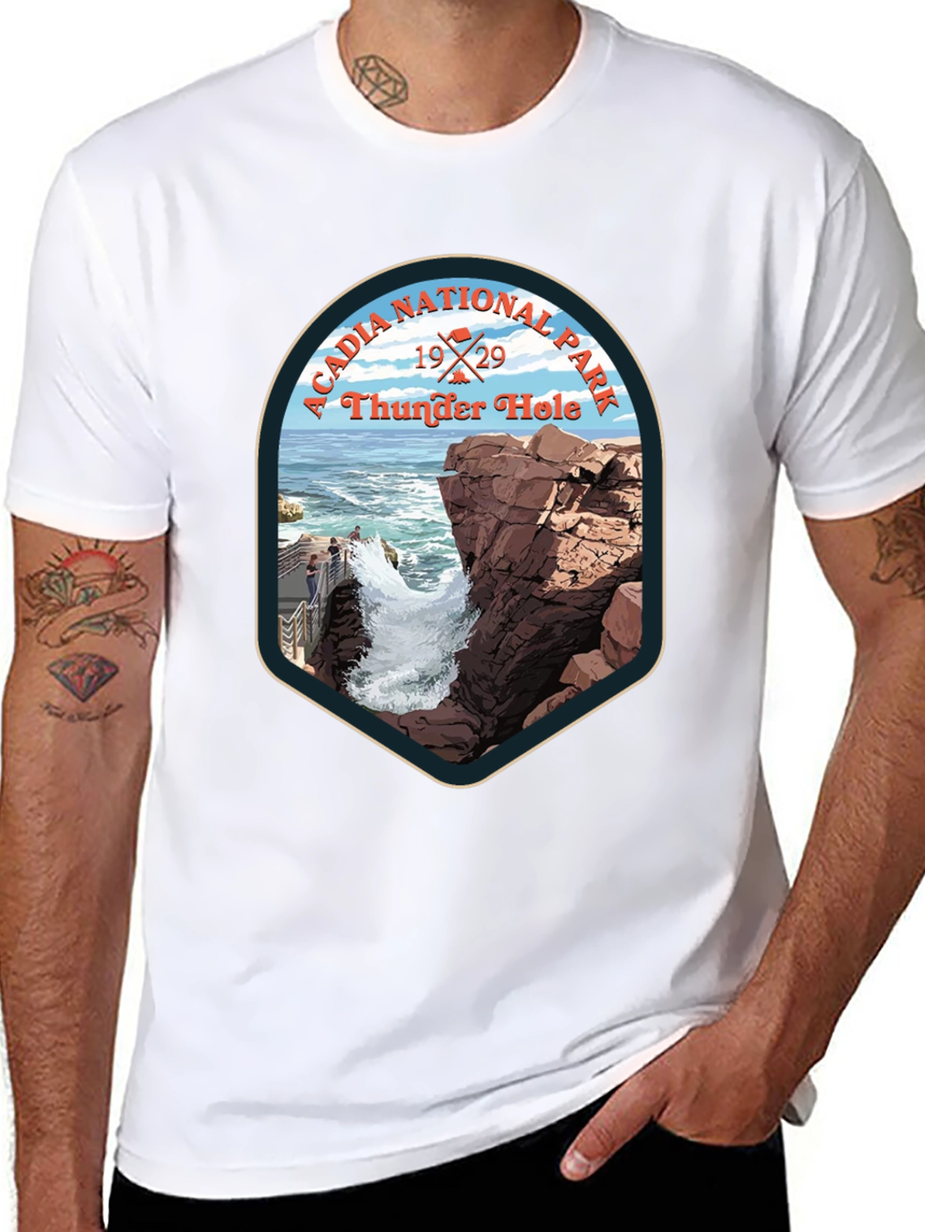 Acadia National Park Thunder Hole Tee - Black