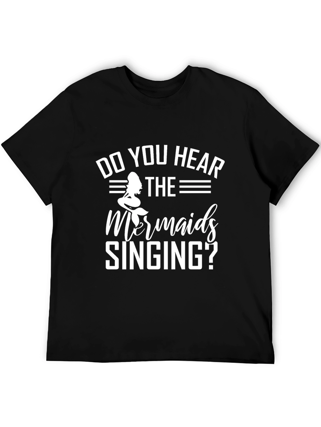 Mermaid Singing Black T-Shirt