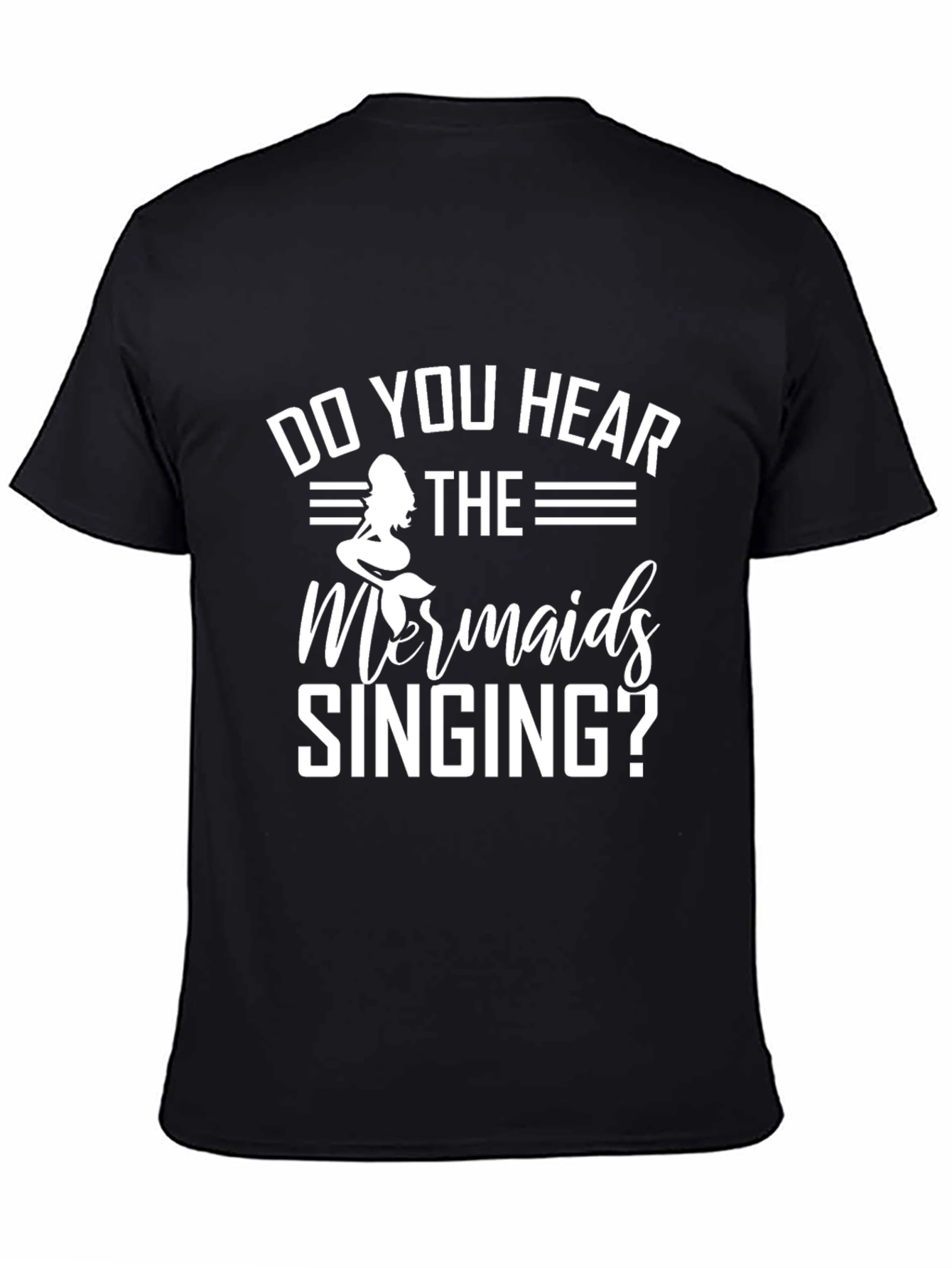 Mermaid Singing Black T-Shirt