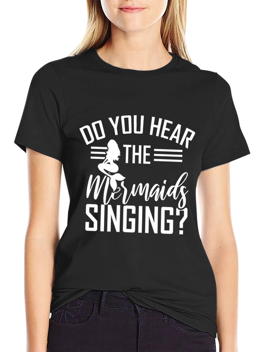 Mermaid Singing Black T-Shirt
