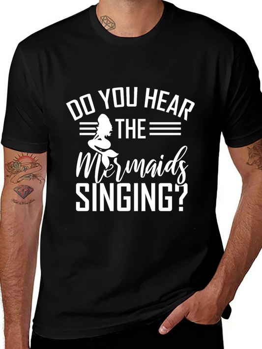 Mermaid Singing Black T-Shirt