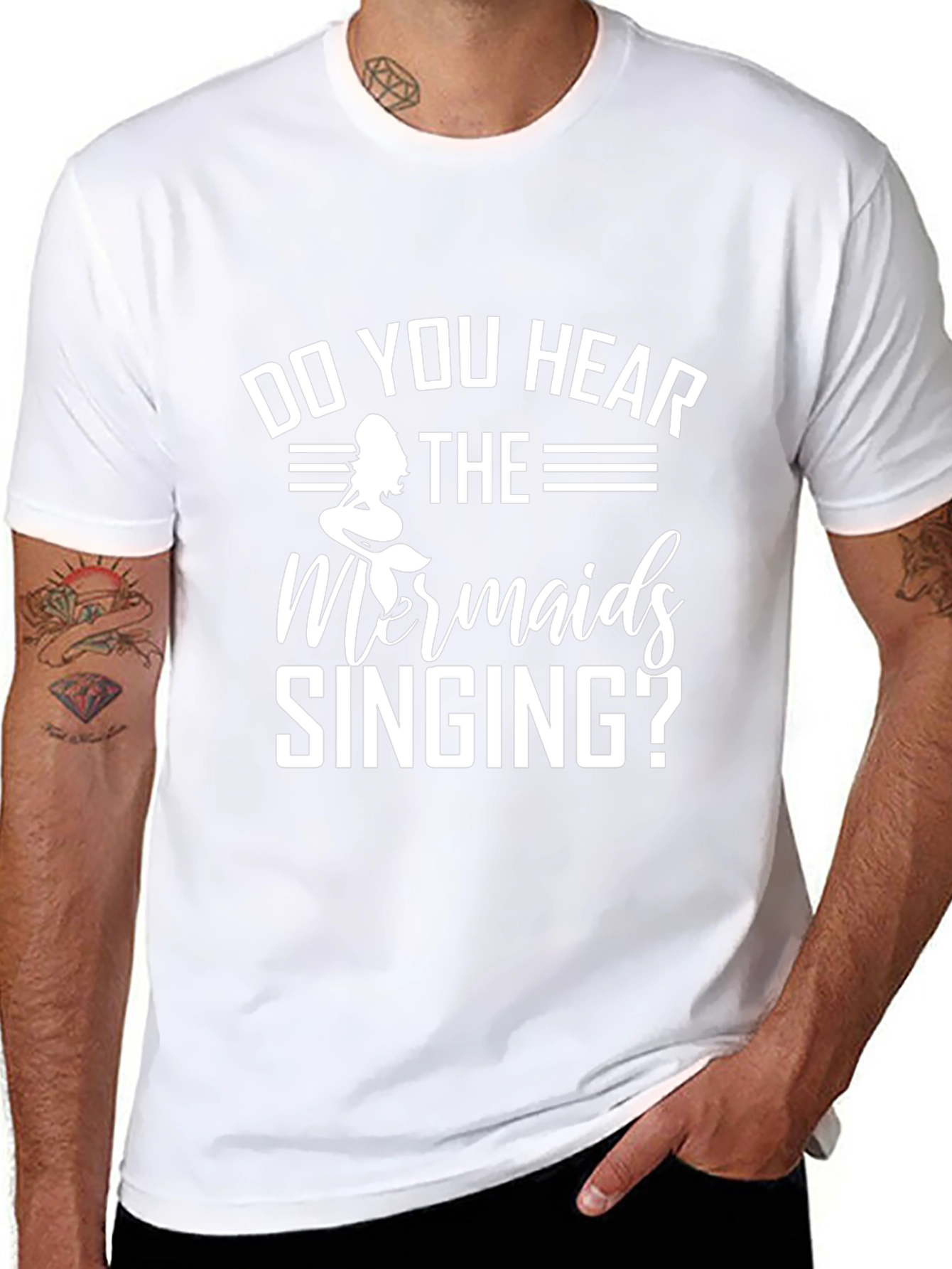 Mermaid Singing Black T-Shirt