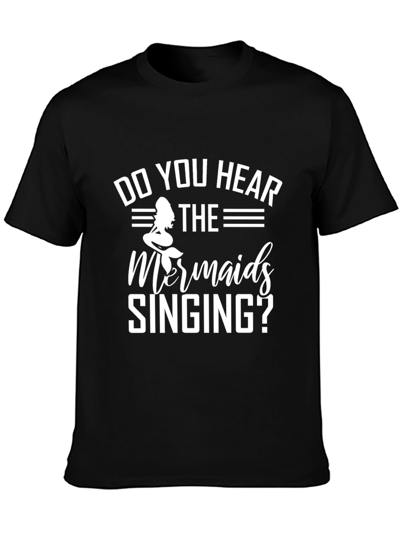 Mermaid Singing Black T-Shirt