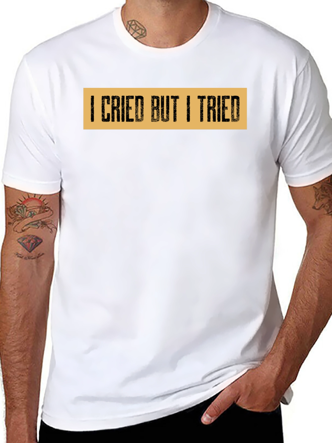 I Cried But I Tried Graphic Tee - Black