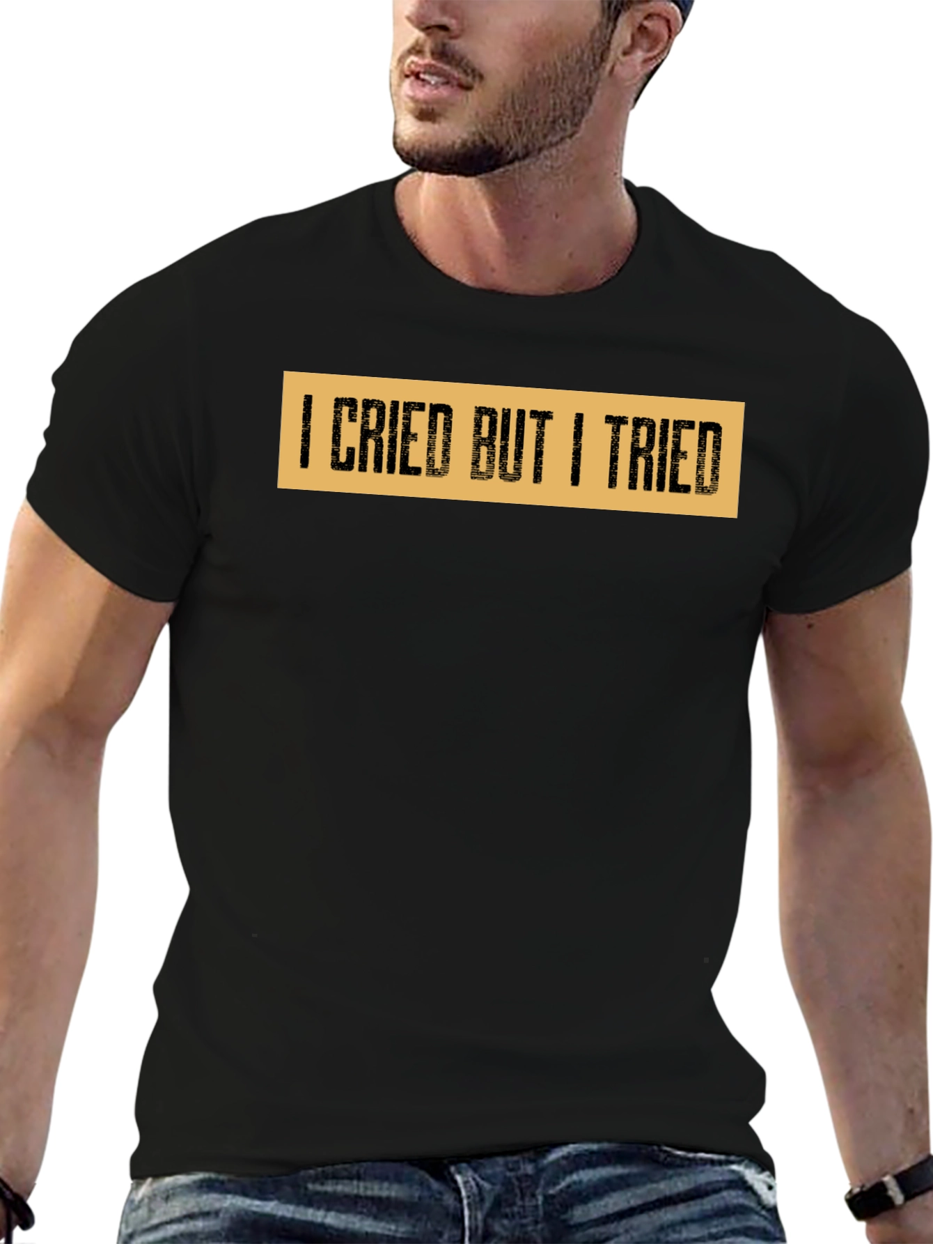 I Cried But I Tried Graphic Tee - Black