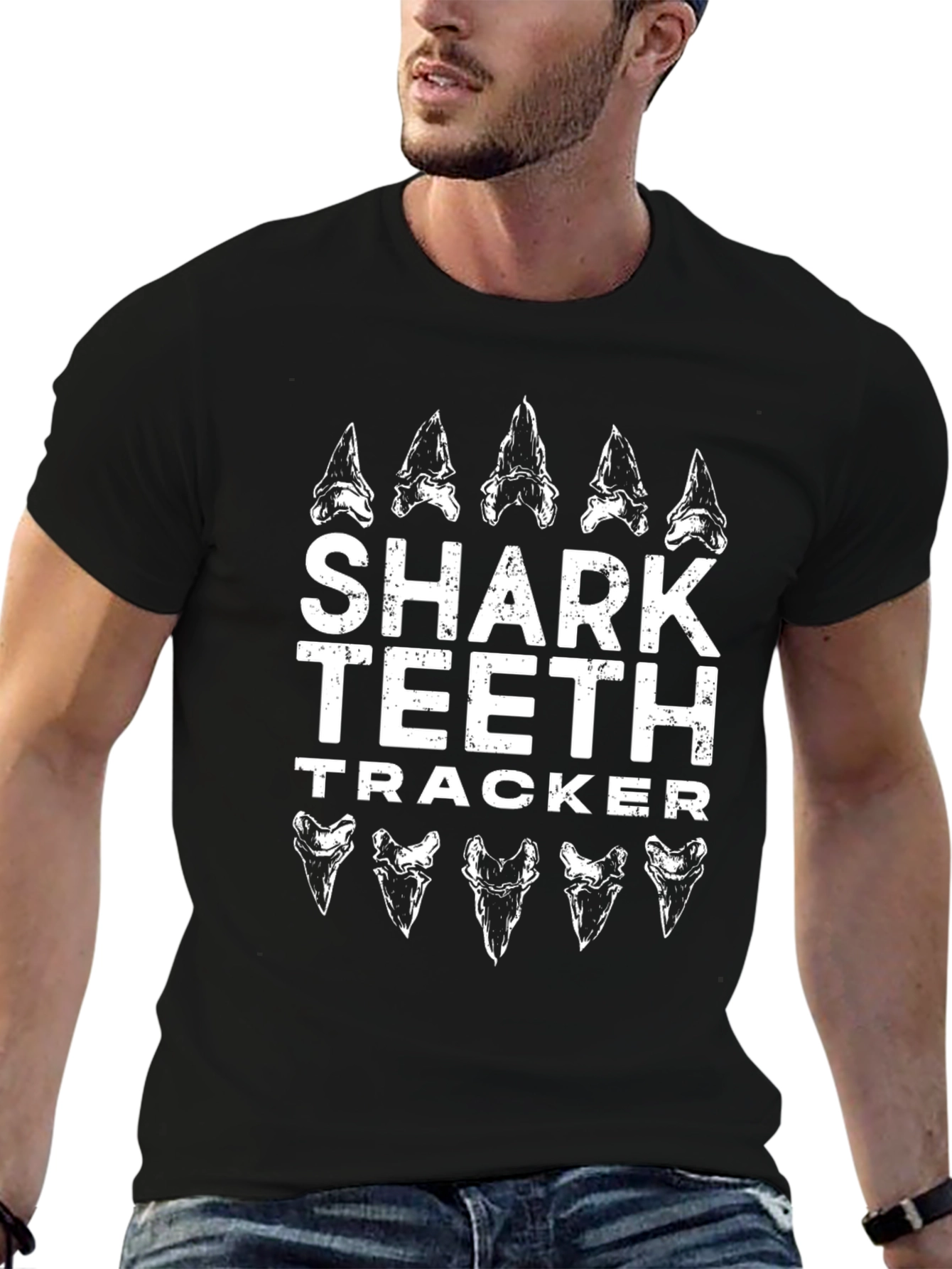 Shark Teeth Tracker Graphic T-Shirt
