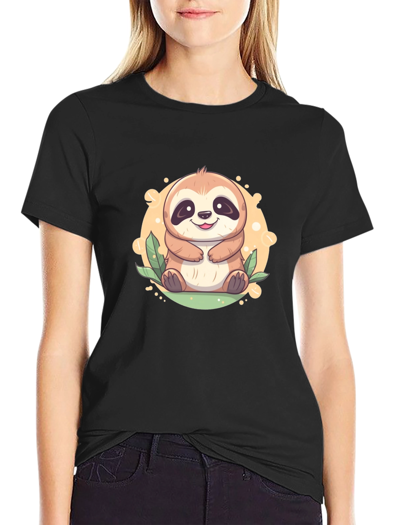 Cute Sloth Graphic Tee - Relaxed Fit