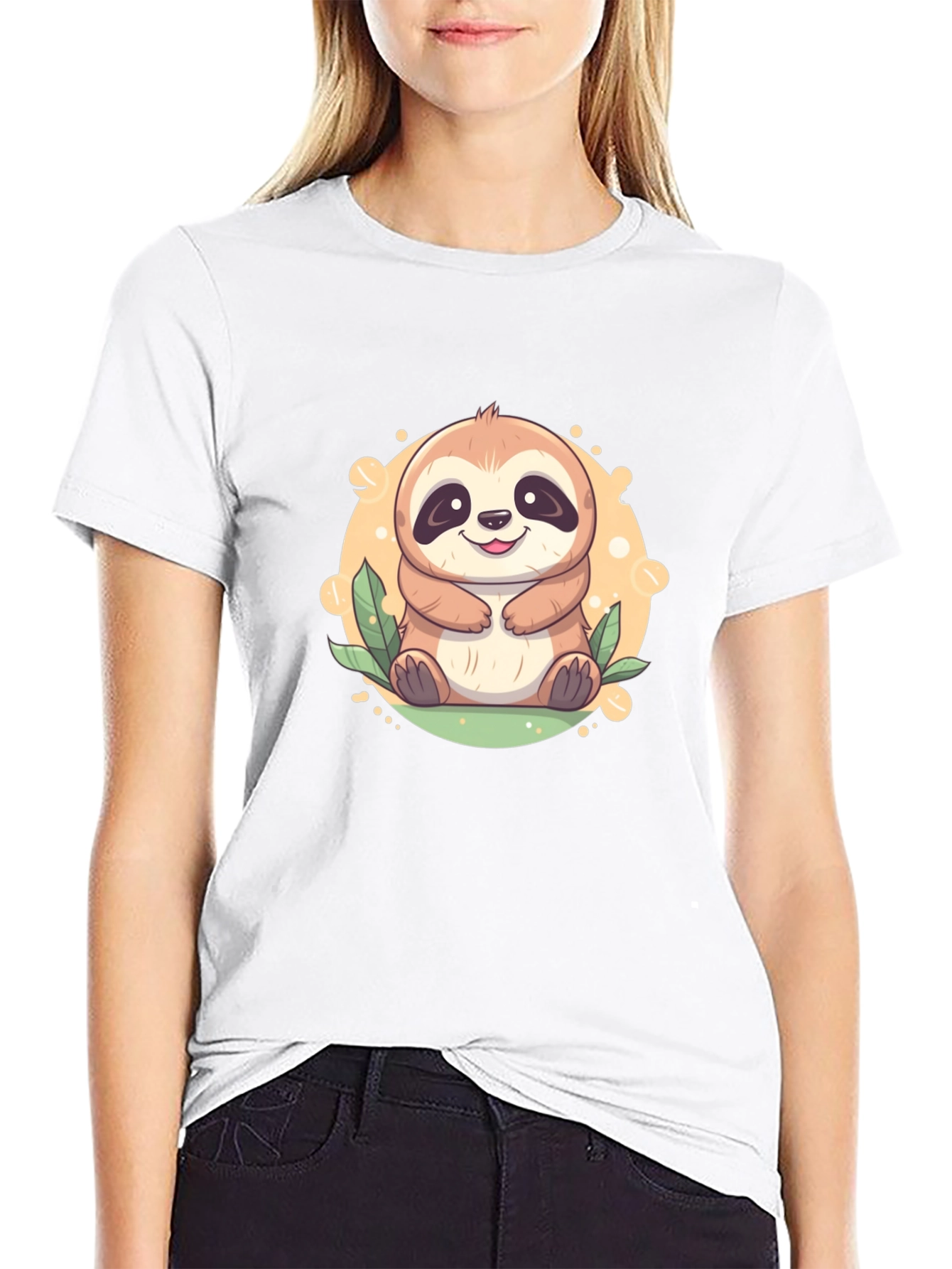 Cute Sloth Graphic Tee - Relaxed Fit