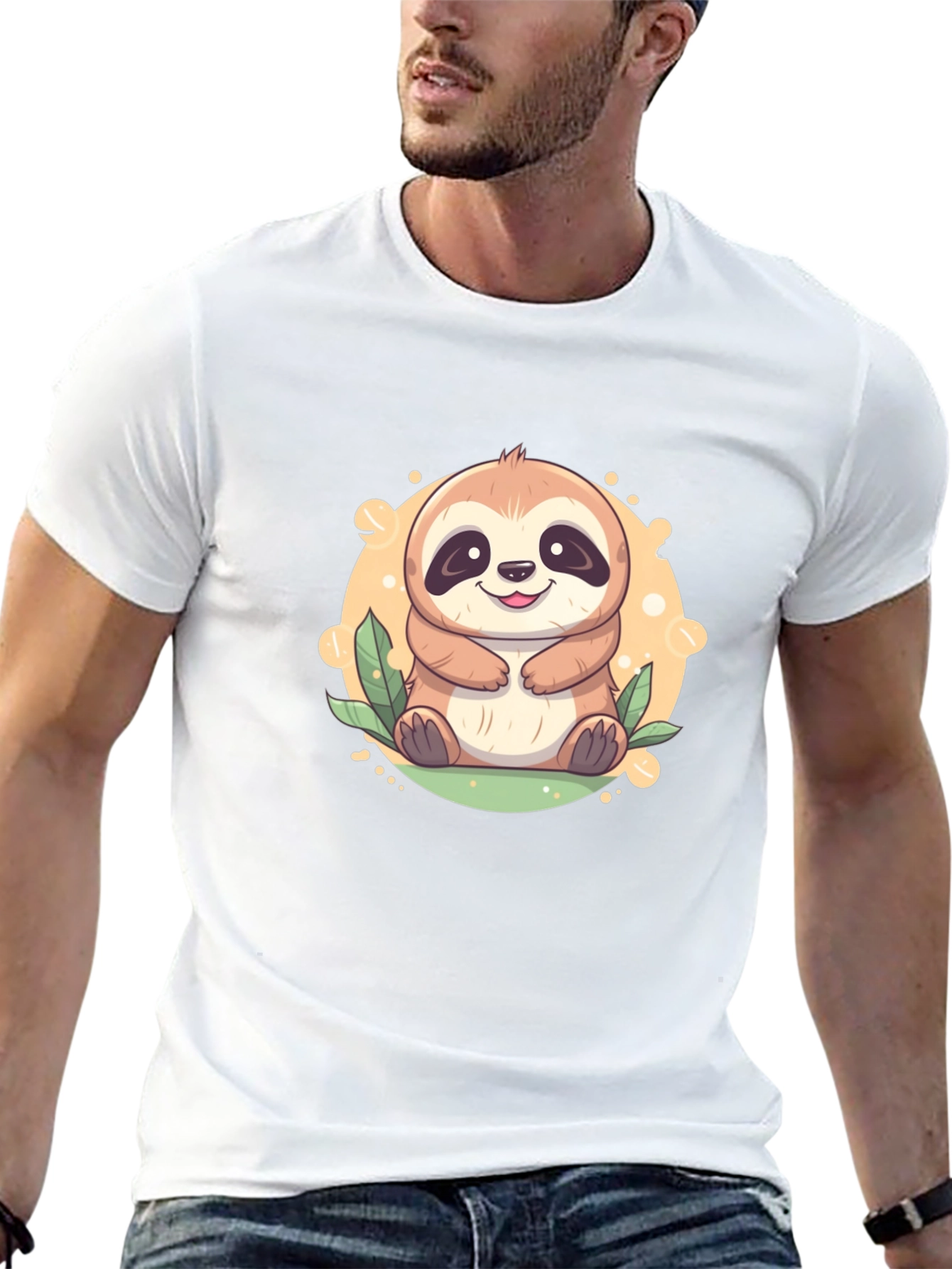 Cute Sloth Graphic Tee - Relaxed Fit