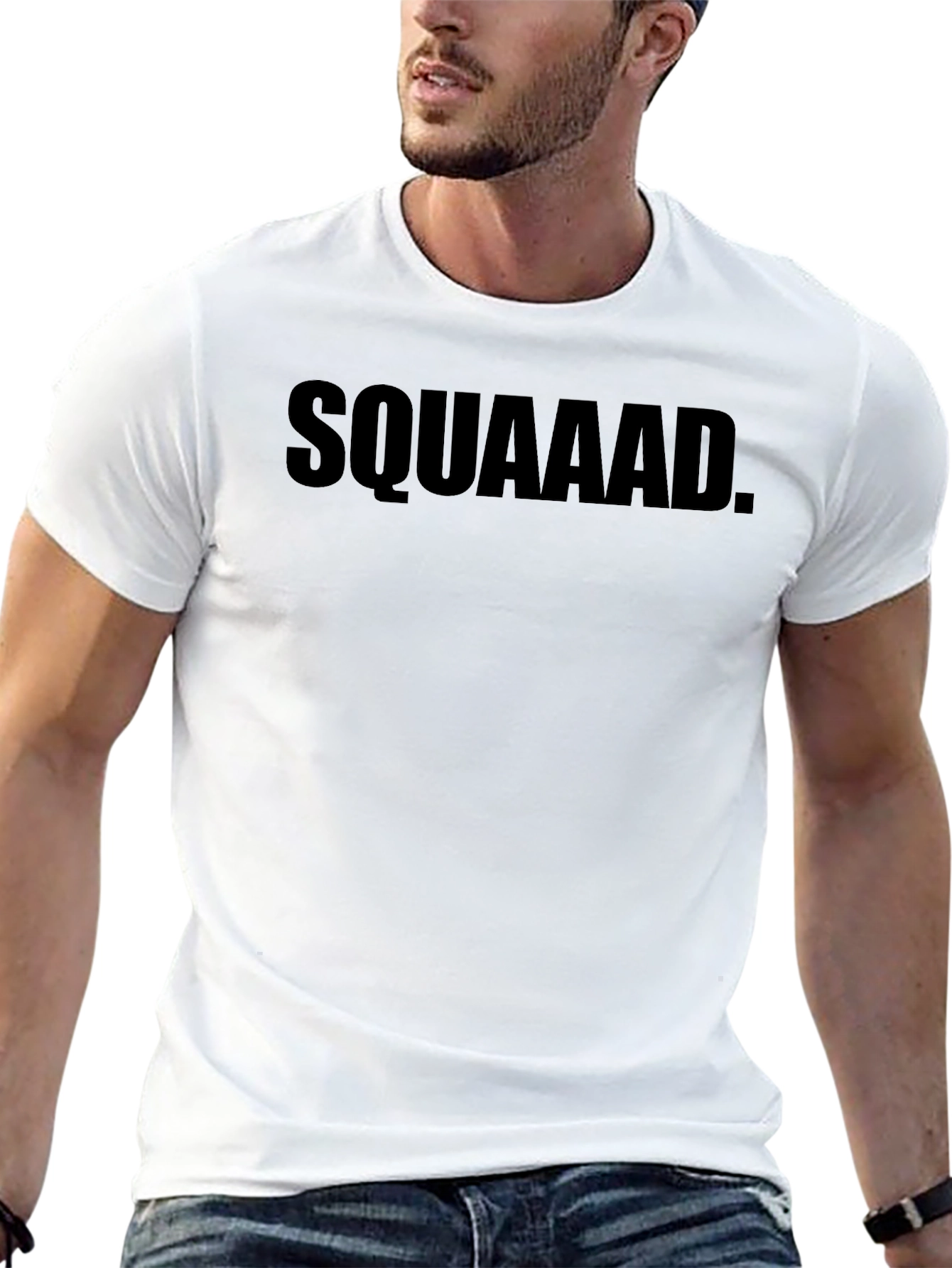 Squad T-Shirt - Bold Black Crew Neck Tee
