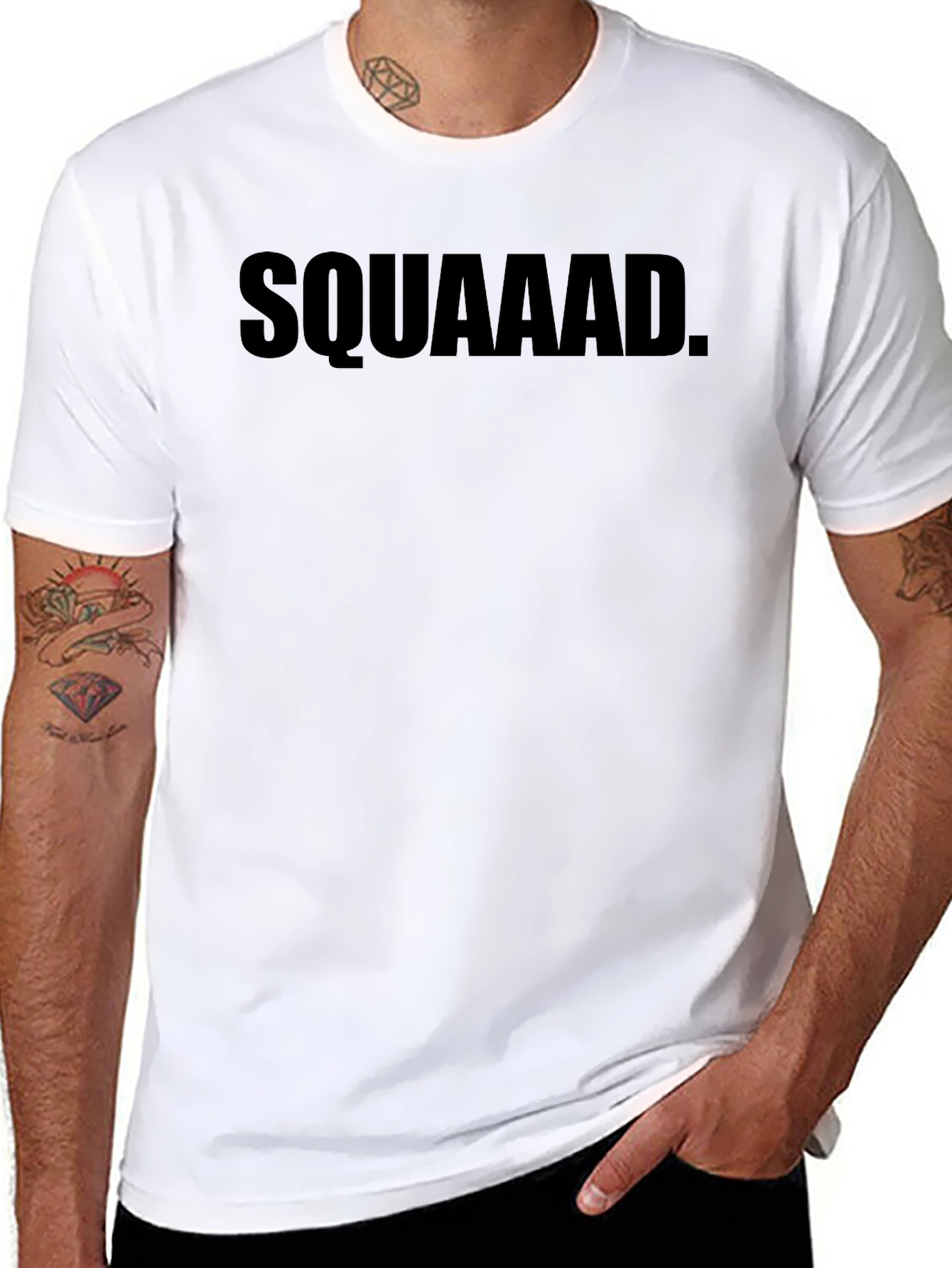 Squad T-Shirt - Bold Black Crew Neck Tee