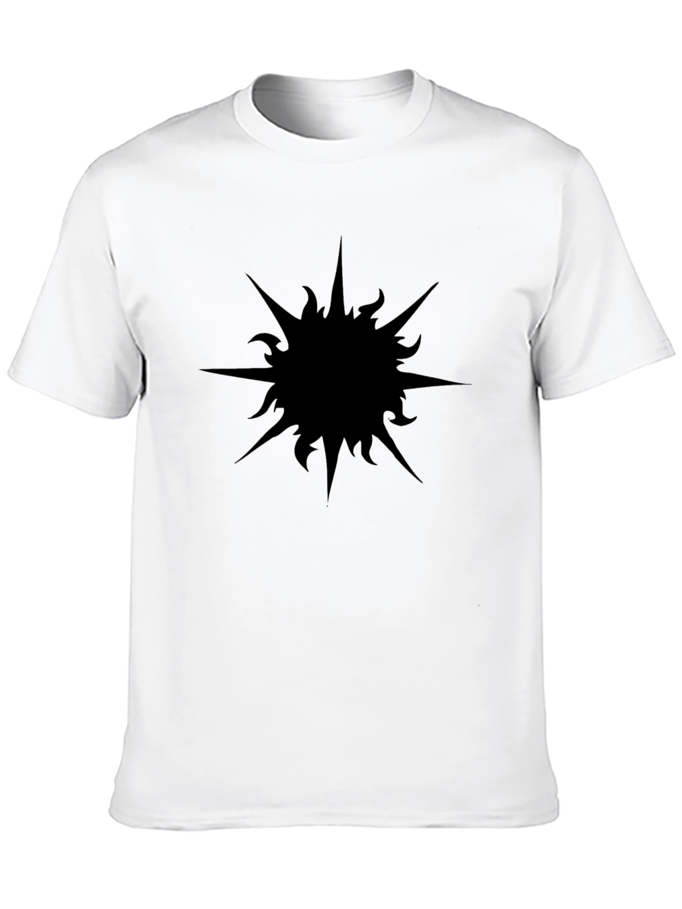 Mens Black Graphic T-Shirt - Abstract Sun Design