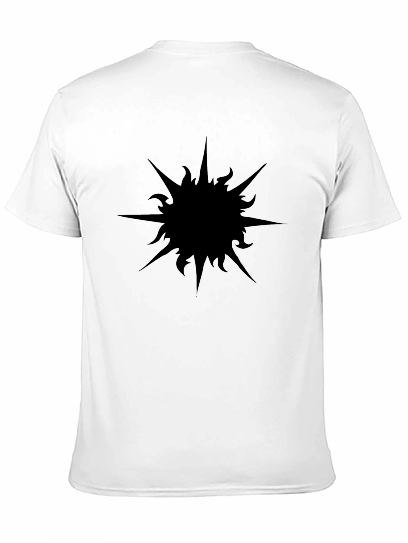 Mens Black Graphic T-Shirt - Abstract Sun Design