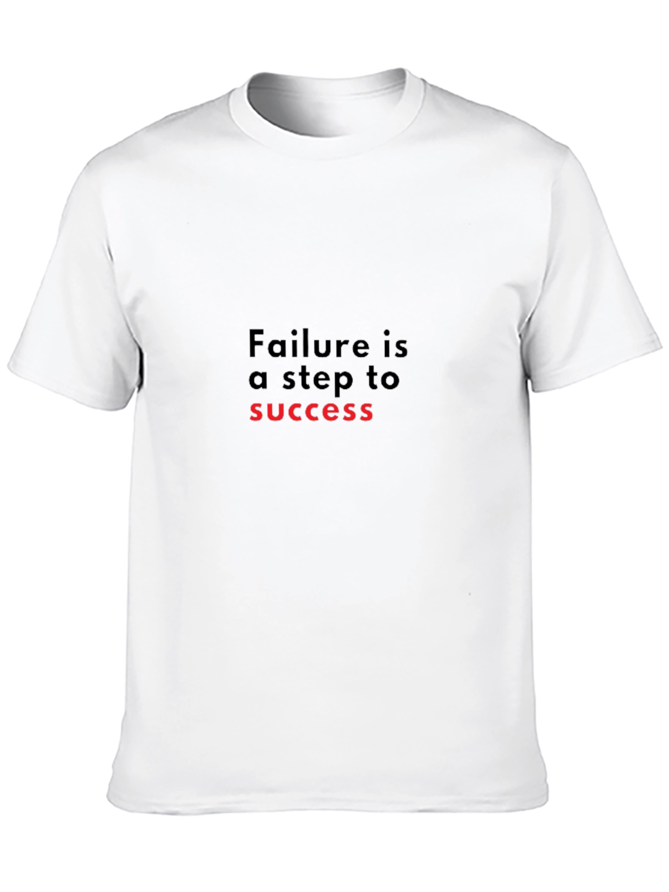 Motivational Black T-Shirt - Success Through Failure