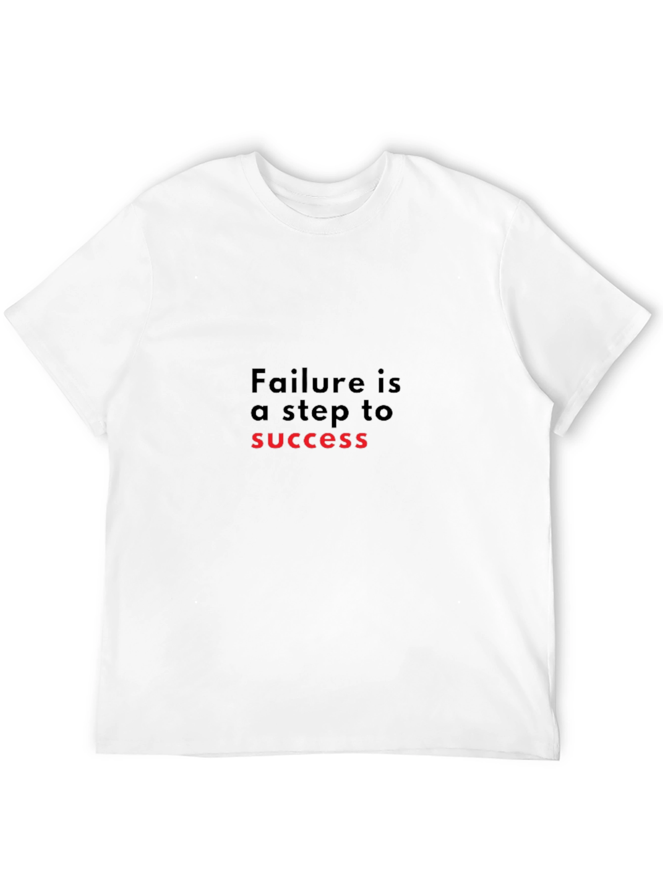 Motivational Black T-Shirt - Success Through Failure