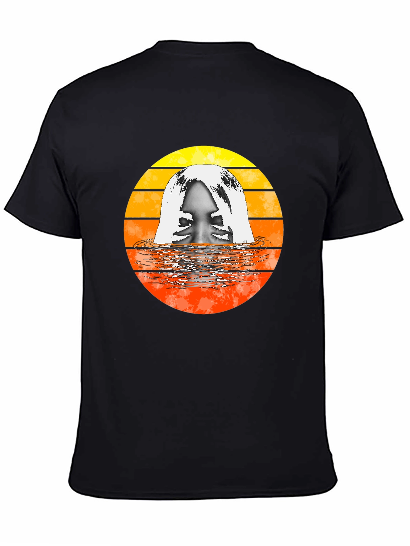 Retro Sunset Woman in Water Graphic T-Shirt