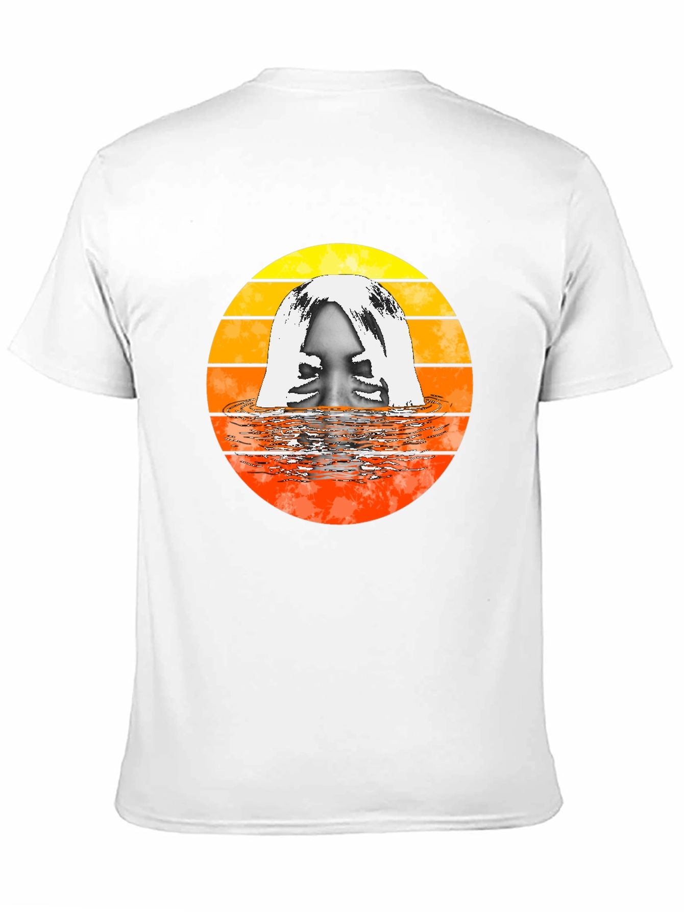 Retro Sunset Woman in Water Graphic T-Shirt