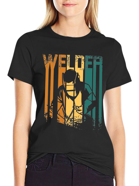 Welder Graphic Tee - Black Cotton Comfort Fit T-Shirt