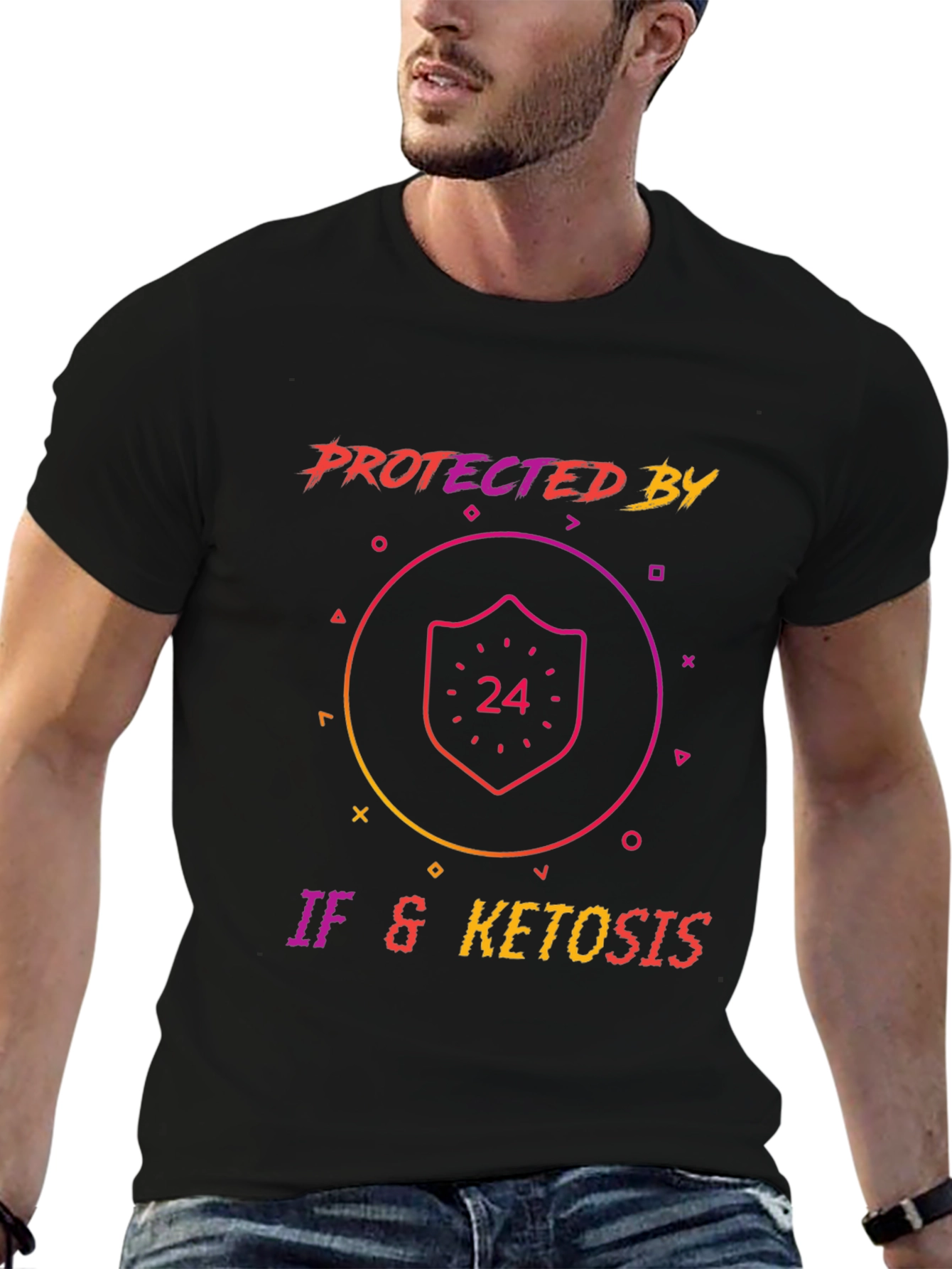 Protected by IF & Ketosis Black Graphic Tee