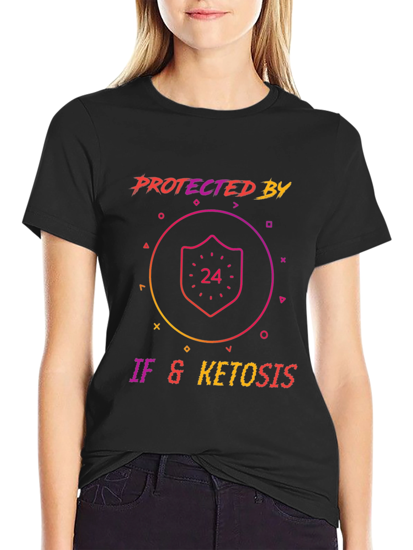 Protected by IF & Ketosis Black Graphic Tee