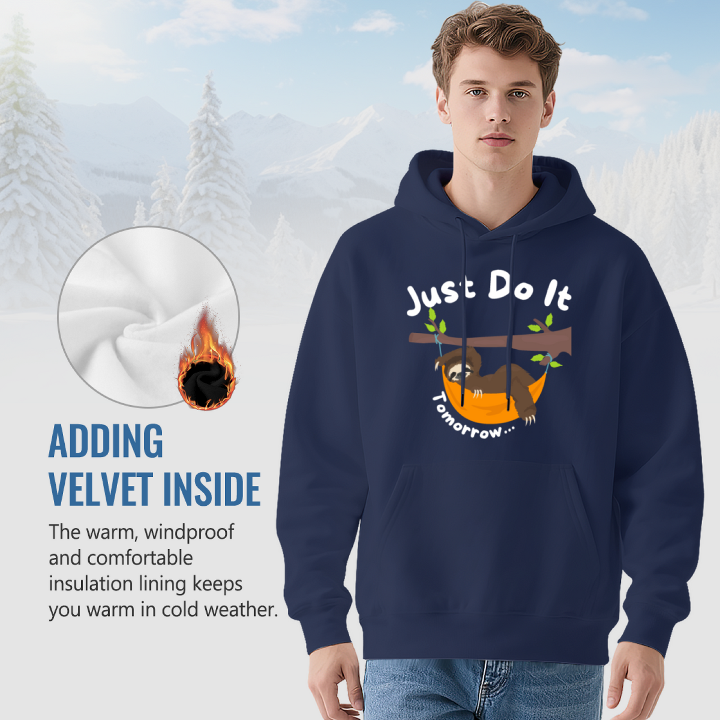 Just Do It Tomorrow Sloth Funny Lazy Comfort Hoodie, Unisex Humorous Top