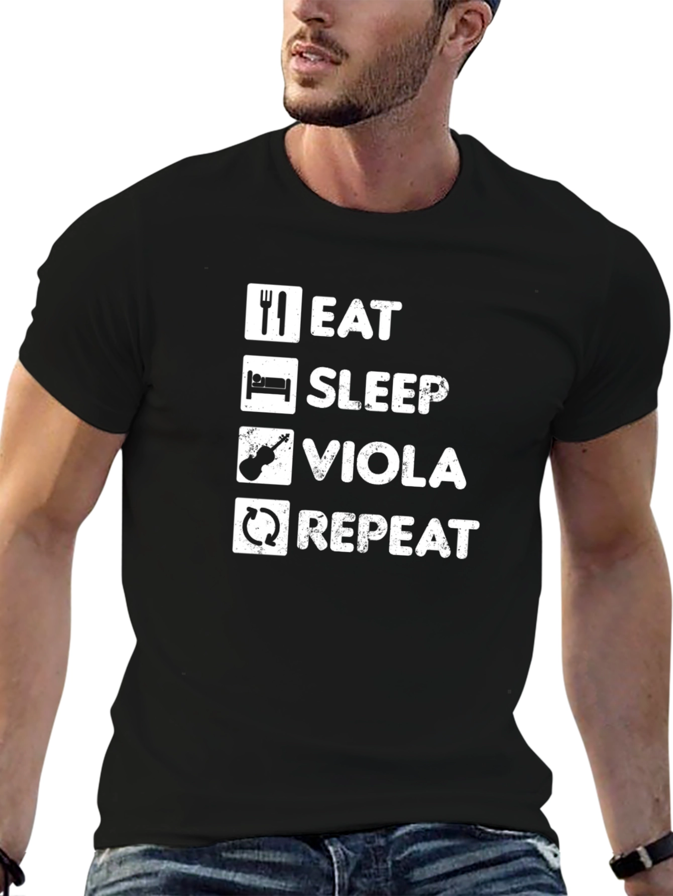 Eat Sleep Viola Repeat T-Shirt - Musician Novelty Tee