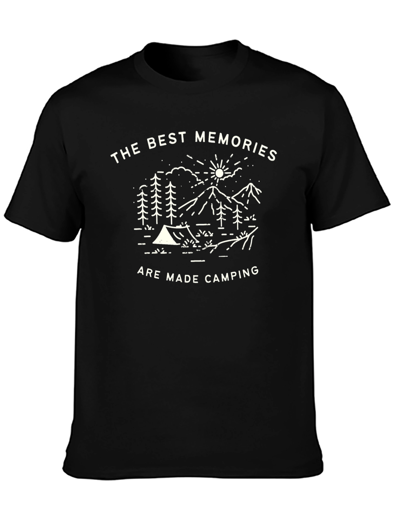 Camping Memories Graphic Tee - Black Crew Neck