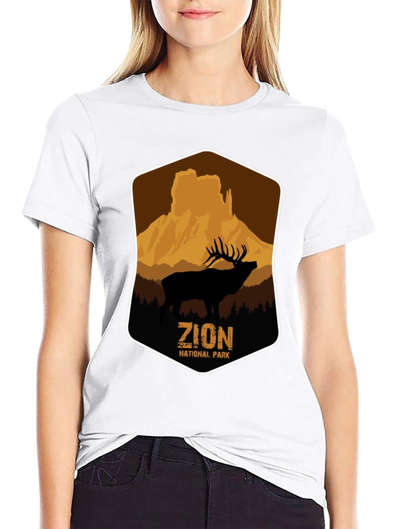 Zion National Park Elk Graphic T-Shirt
