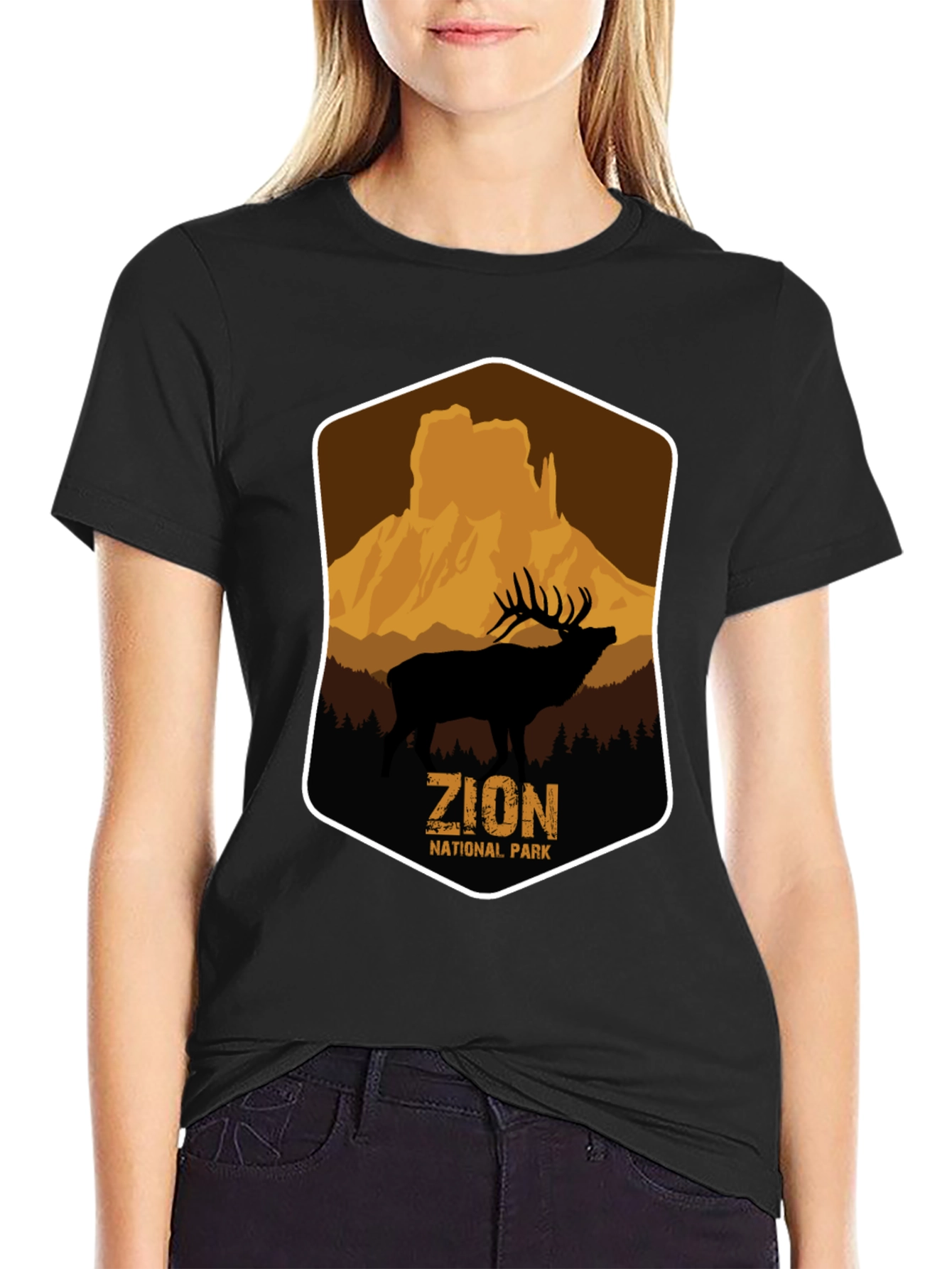 Zion National Park Elk Graphic T-Shirt