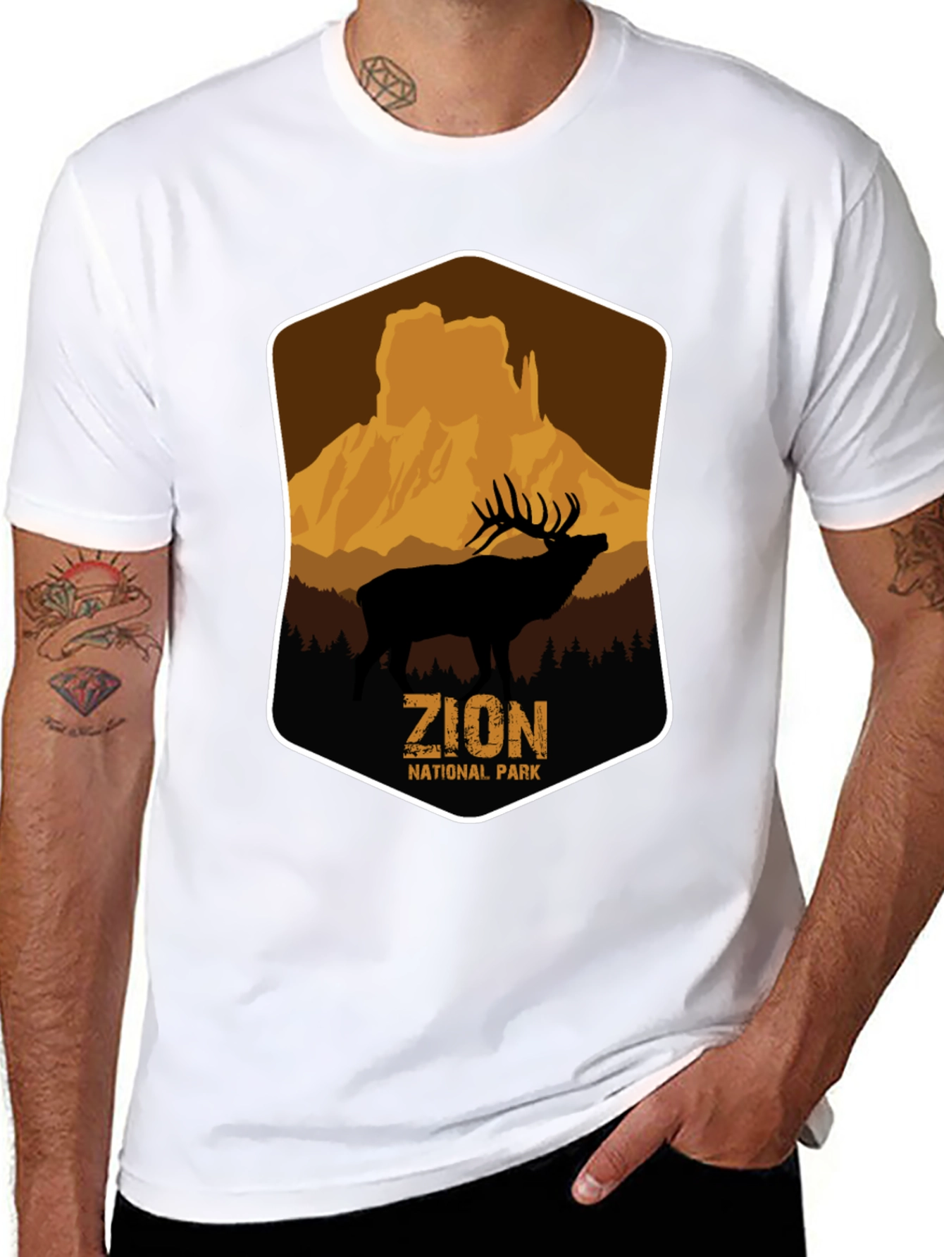 Zion National Park Elk Graphic T-Shirt