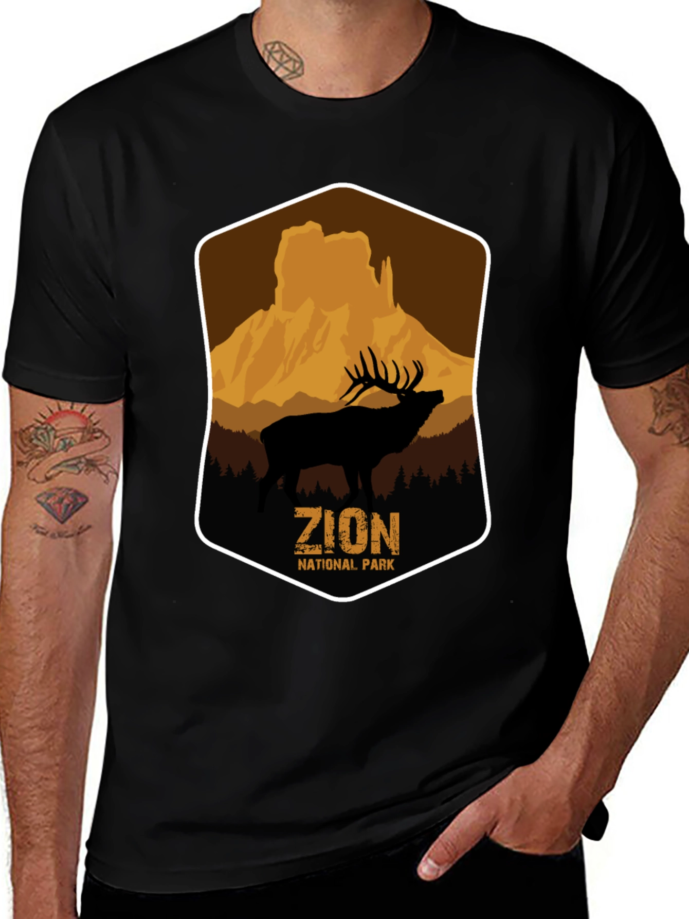 Zion National Park Elk Graphic T-Shirt