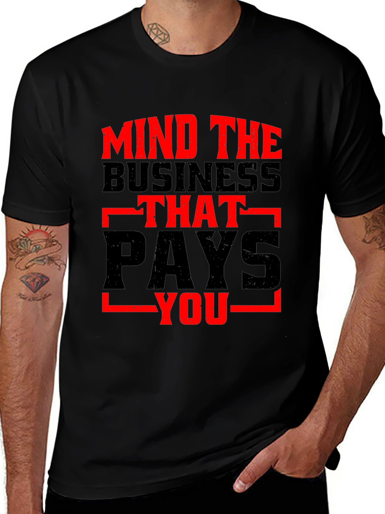 Mind the Business Graphic Tee - Bold Black Shirt
