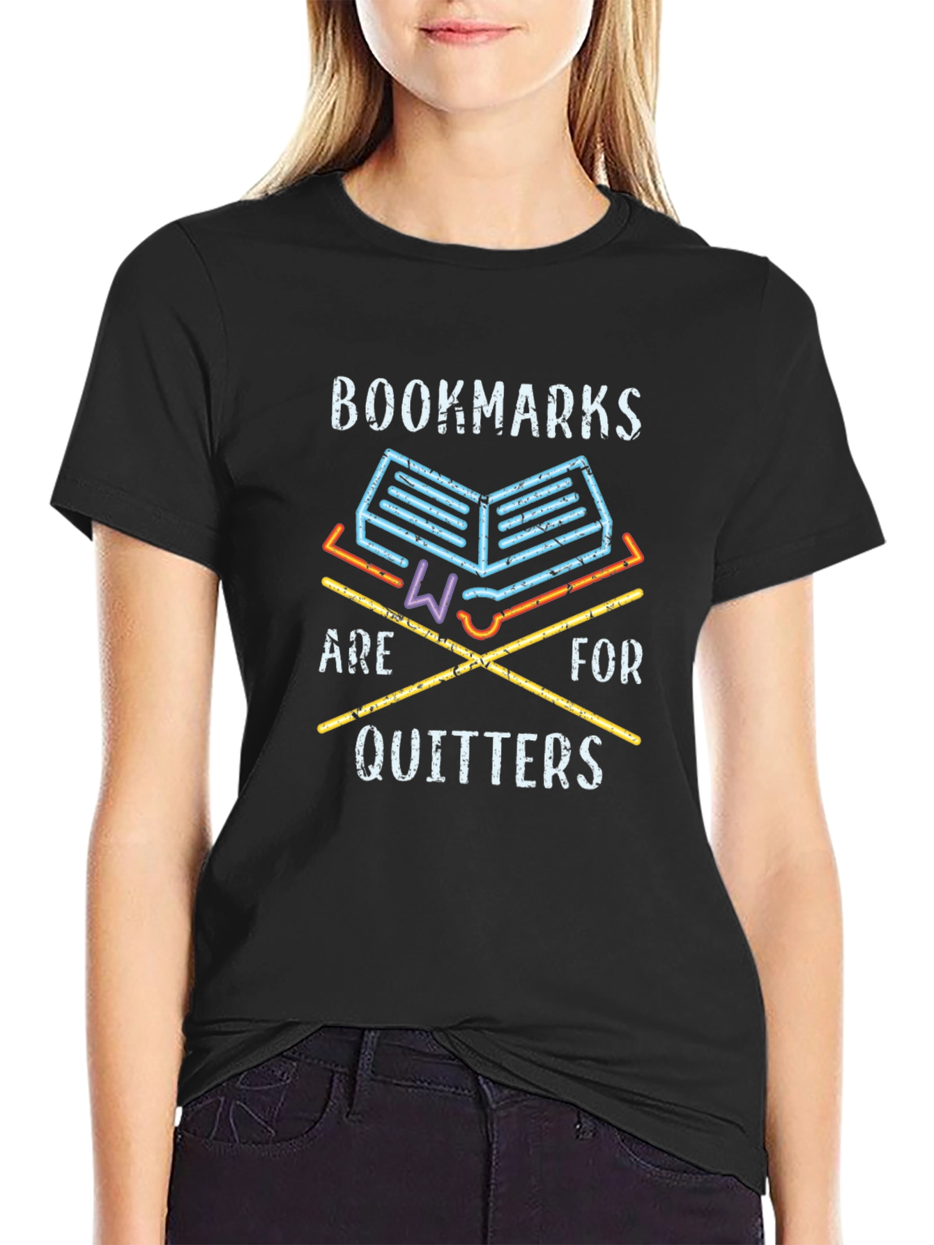 Bookmarks Are For Quitters Graphic Novelty T-Shirt