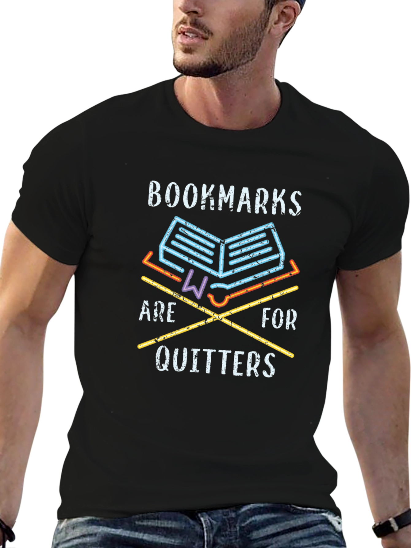Bookmarks Are For Quitters Graphic Novelty T-Shirt