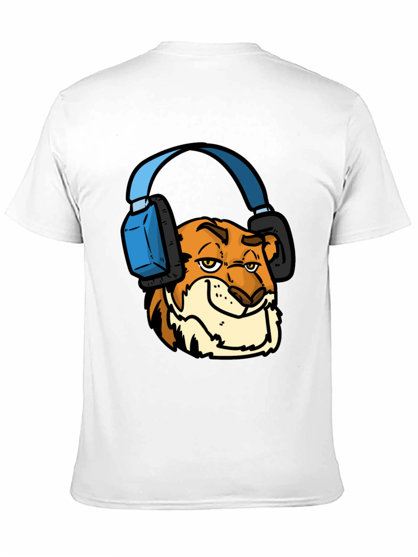 Cool Tiger Headphone Tee - Mens Black T-Shirt