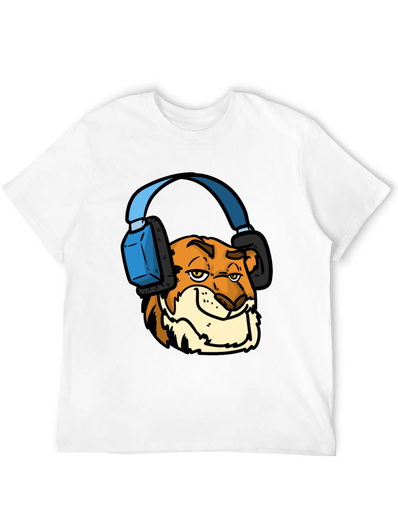 Cool Tiger Headphone Tee - Mens Black T-Shirt