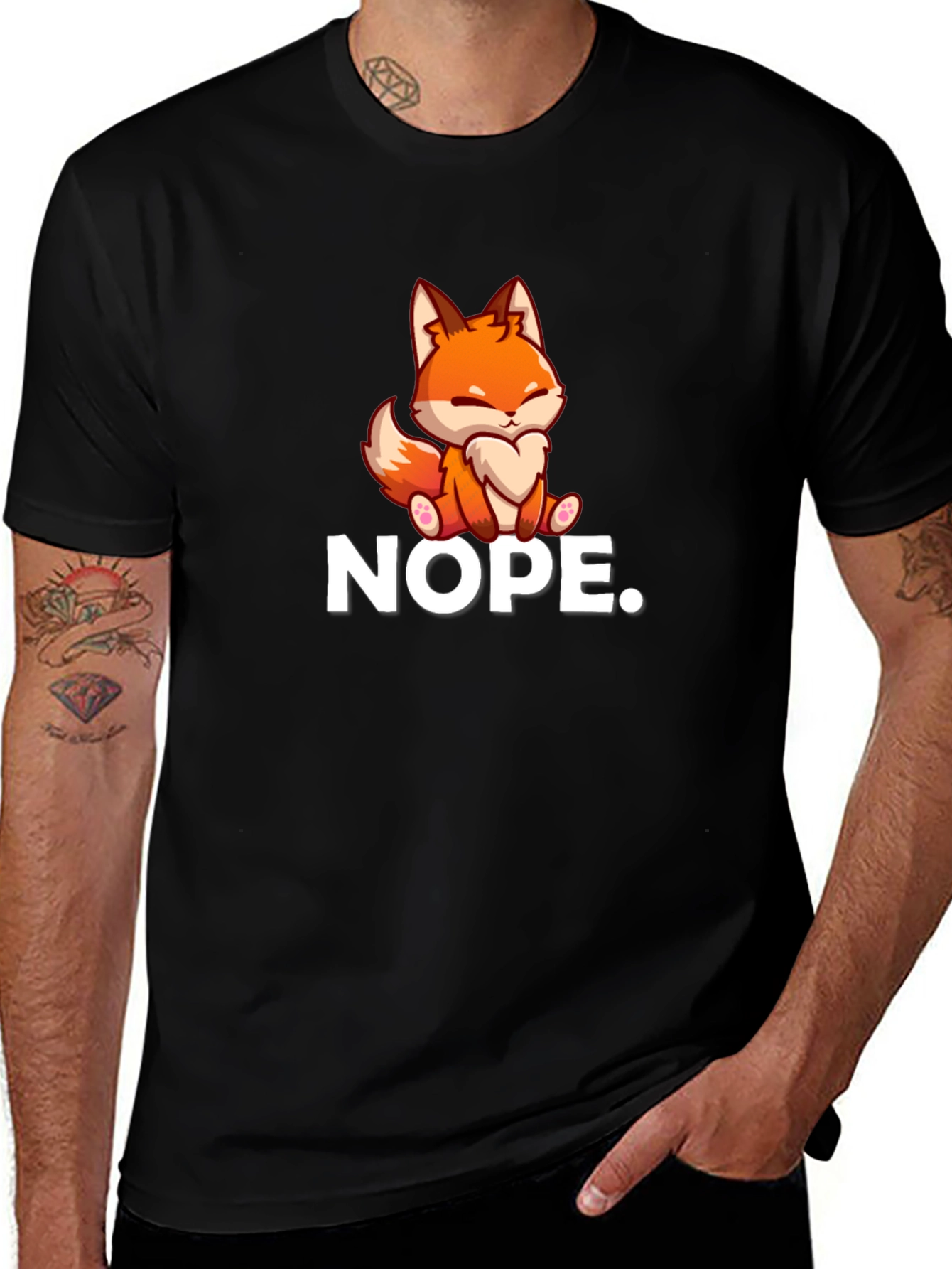 Nope Fox Graphic T-Shirt - Soft Cotton Tee