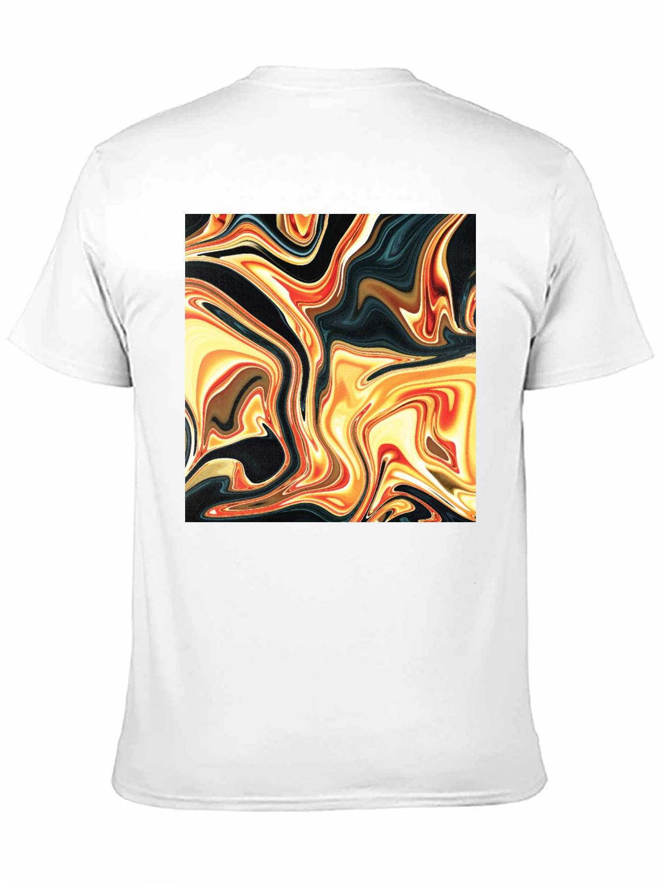 Abstract Swirl Print Black T-Shirt