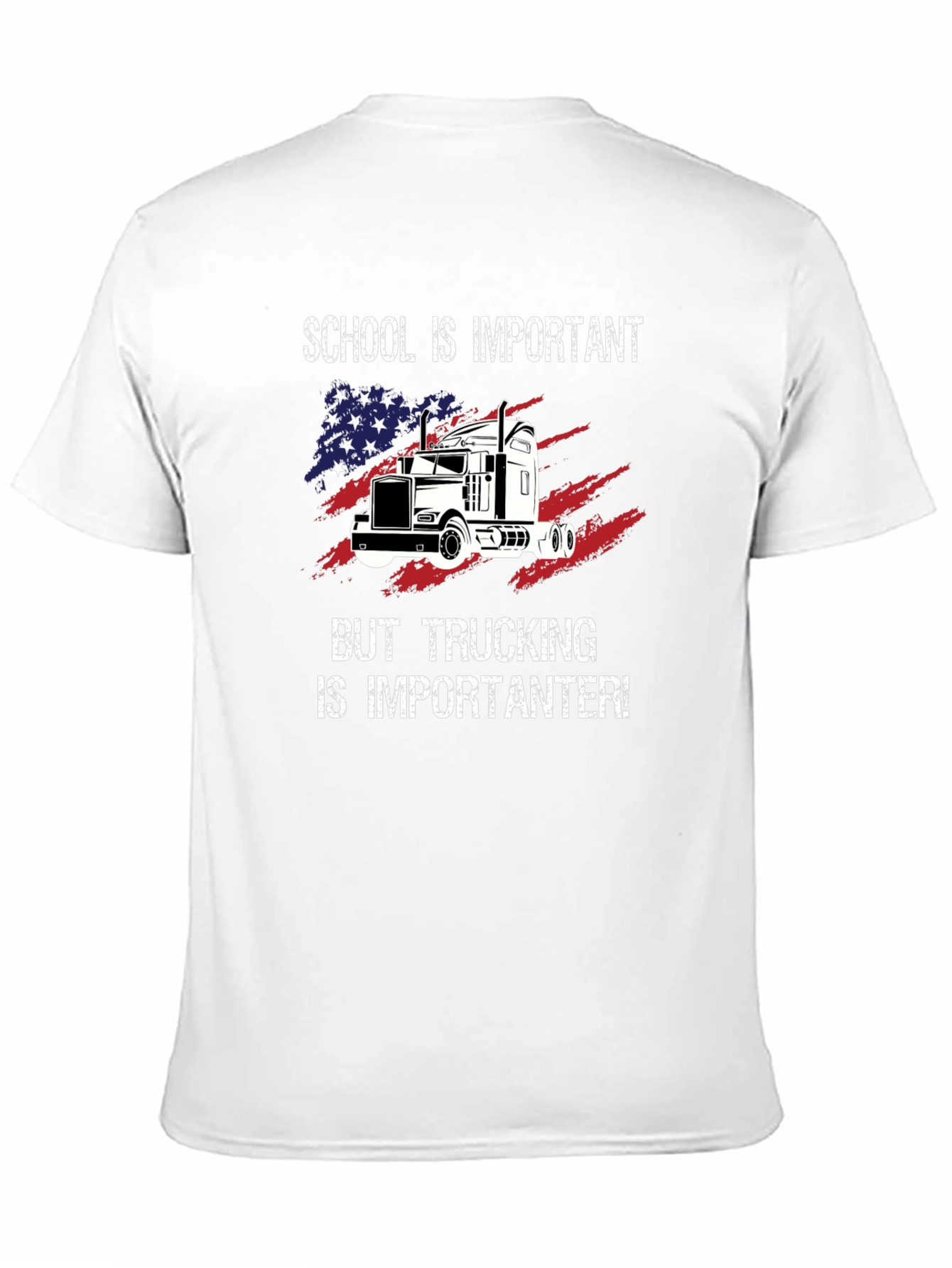 Trucker T-Shirt: School vs. Trucking Humor Tee