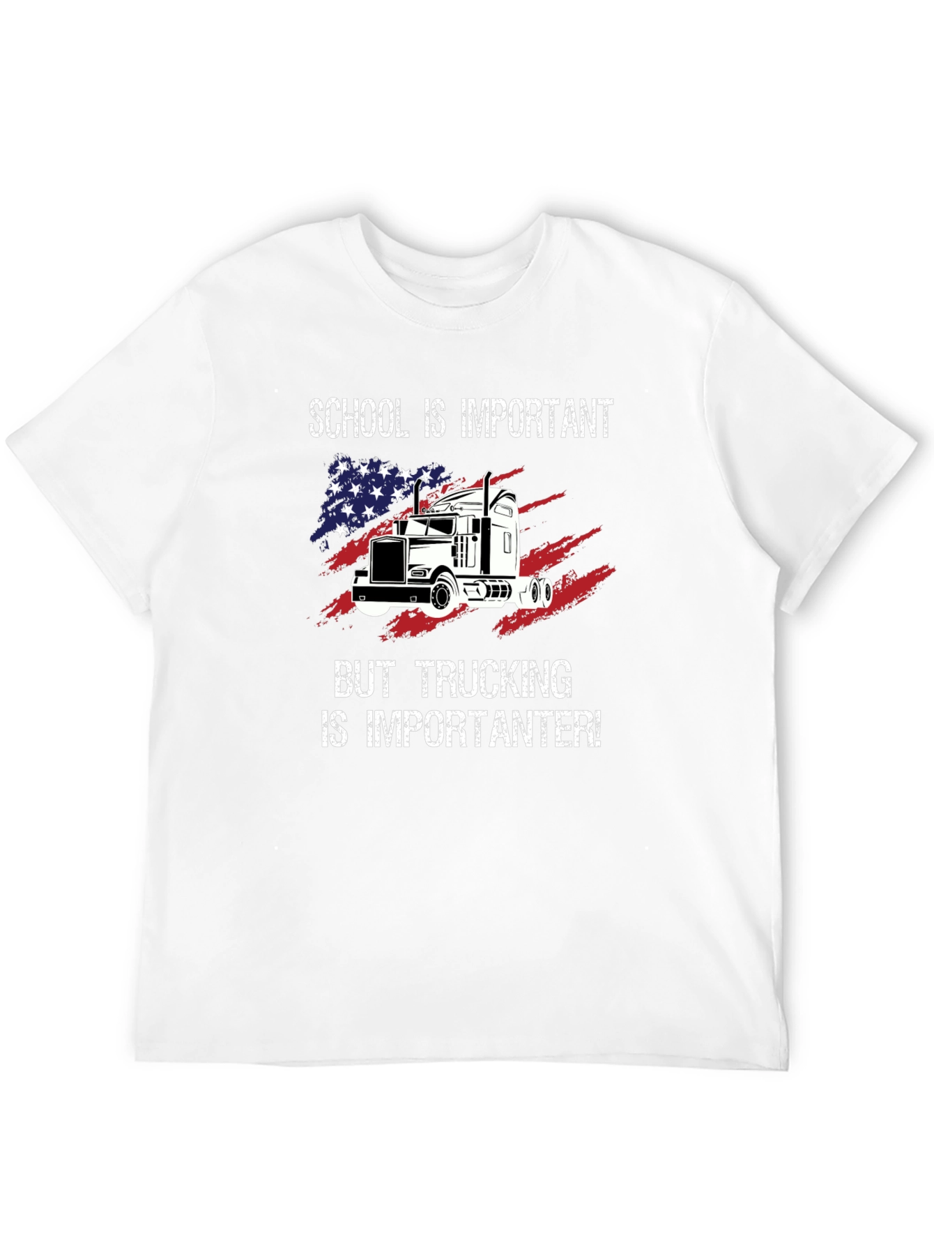 Trucker T-Shirt: School vs. Trucking Humor Tee