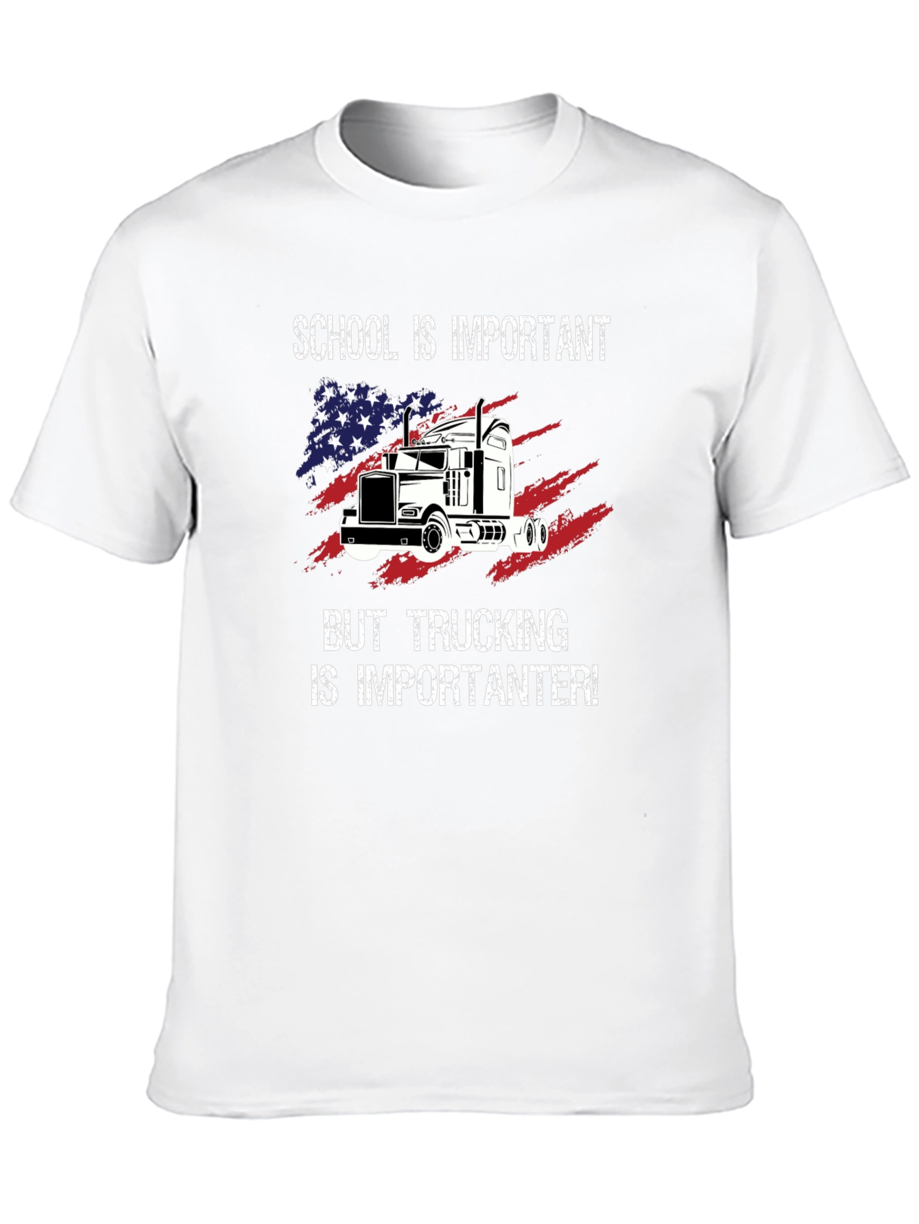 Trucker T-Shirt: School vs. Trucking Humor Tee