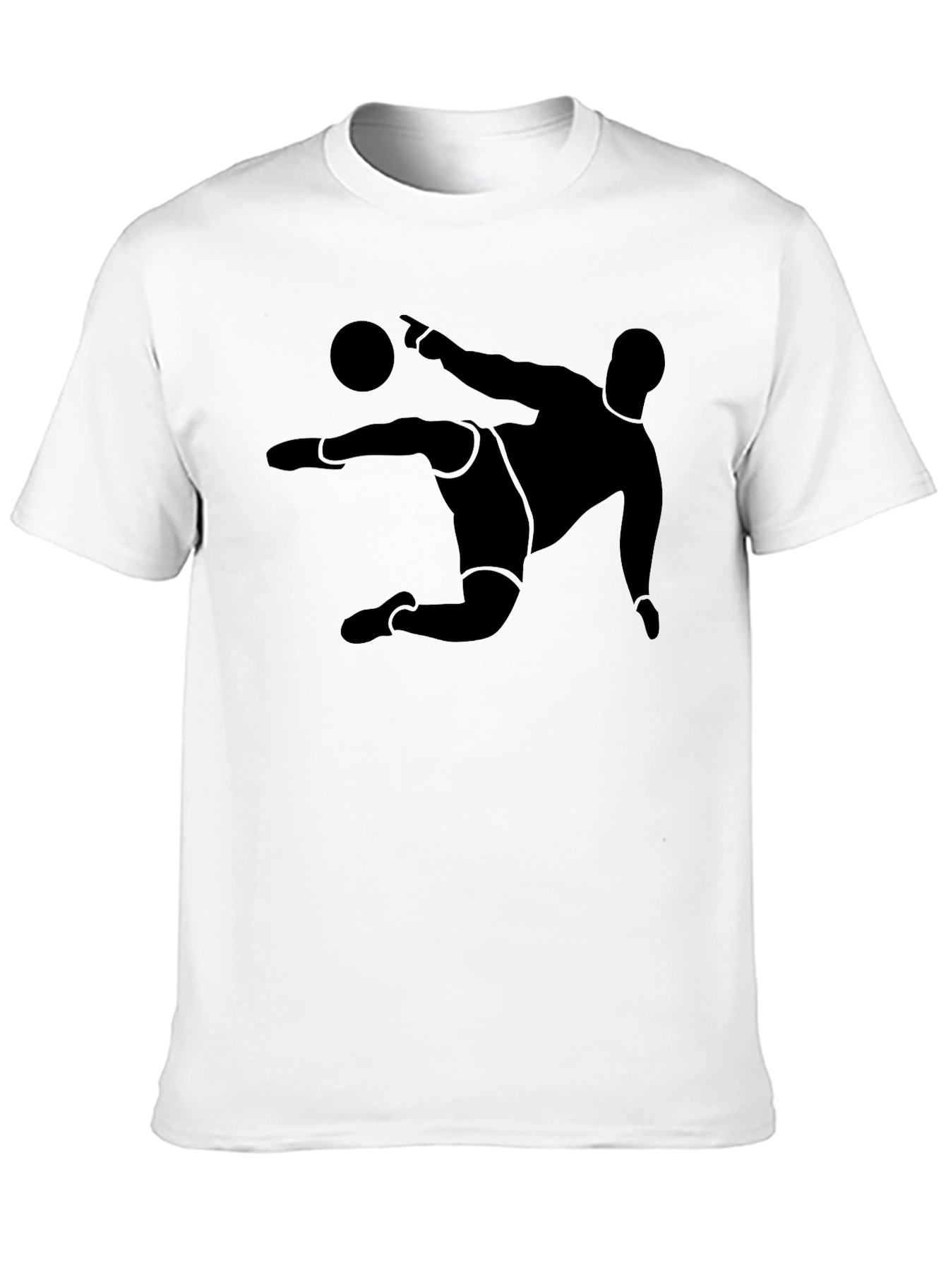 Soccer Kick Graphic Tee - Black Cotton T-Shirt