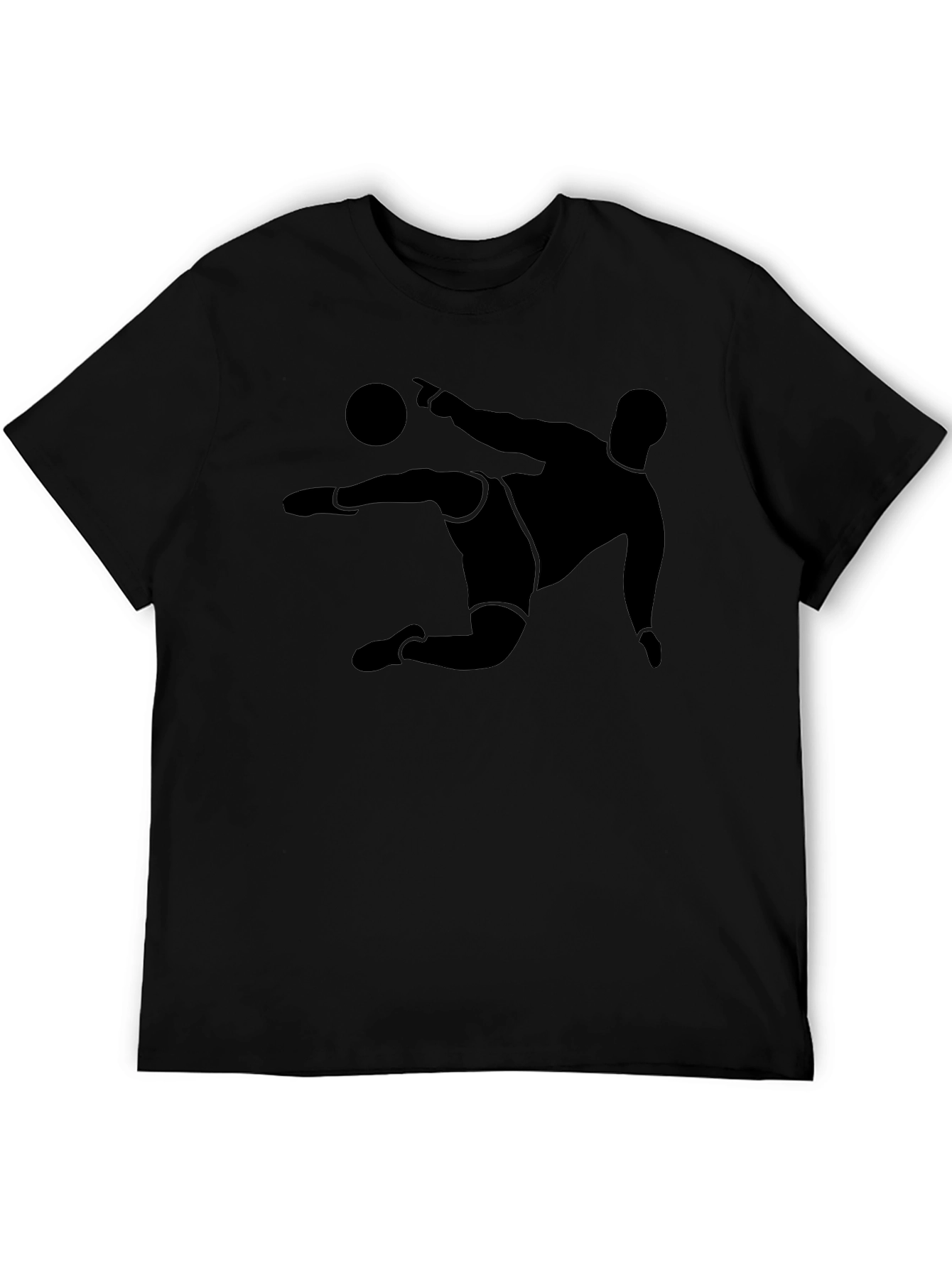 Soccer Kick Graphic Tee - Black Cotton T-Shirt