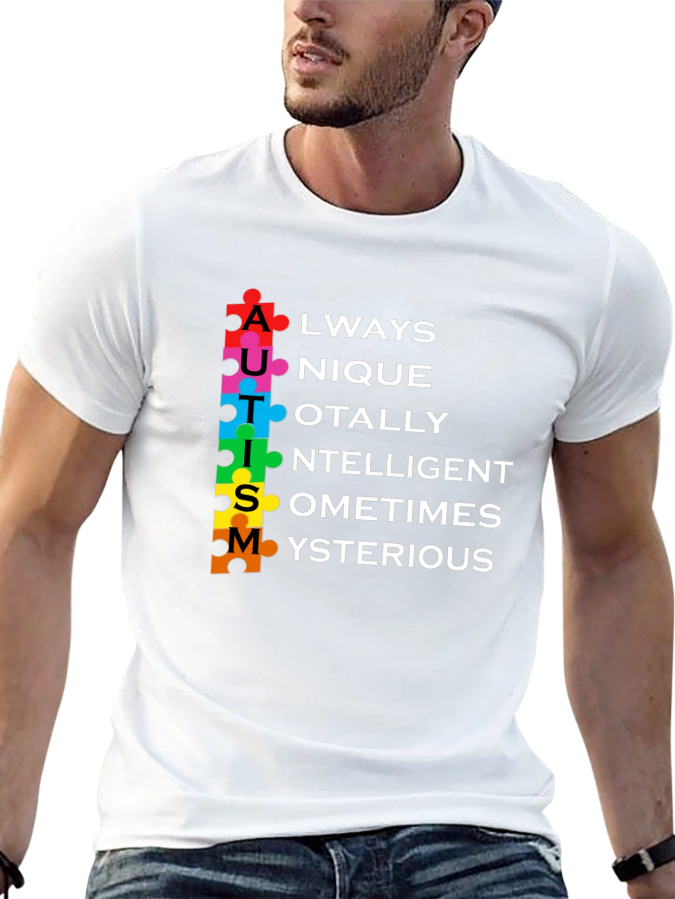 Autism Awareness T-Shirt - Puzzle Piece Design