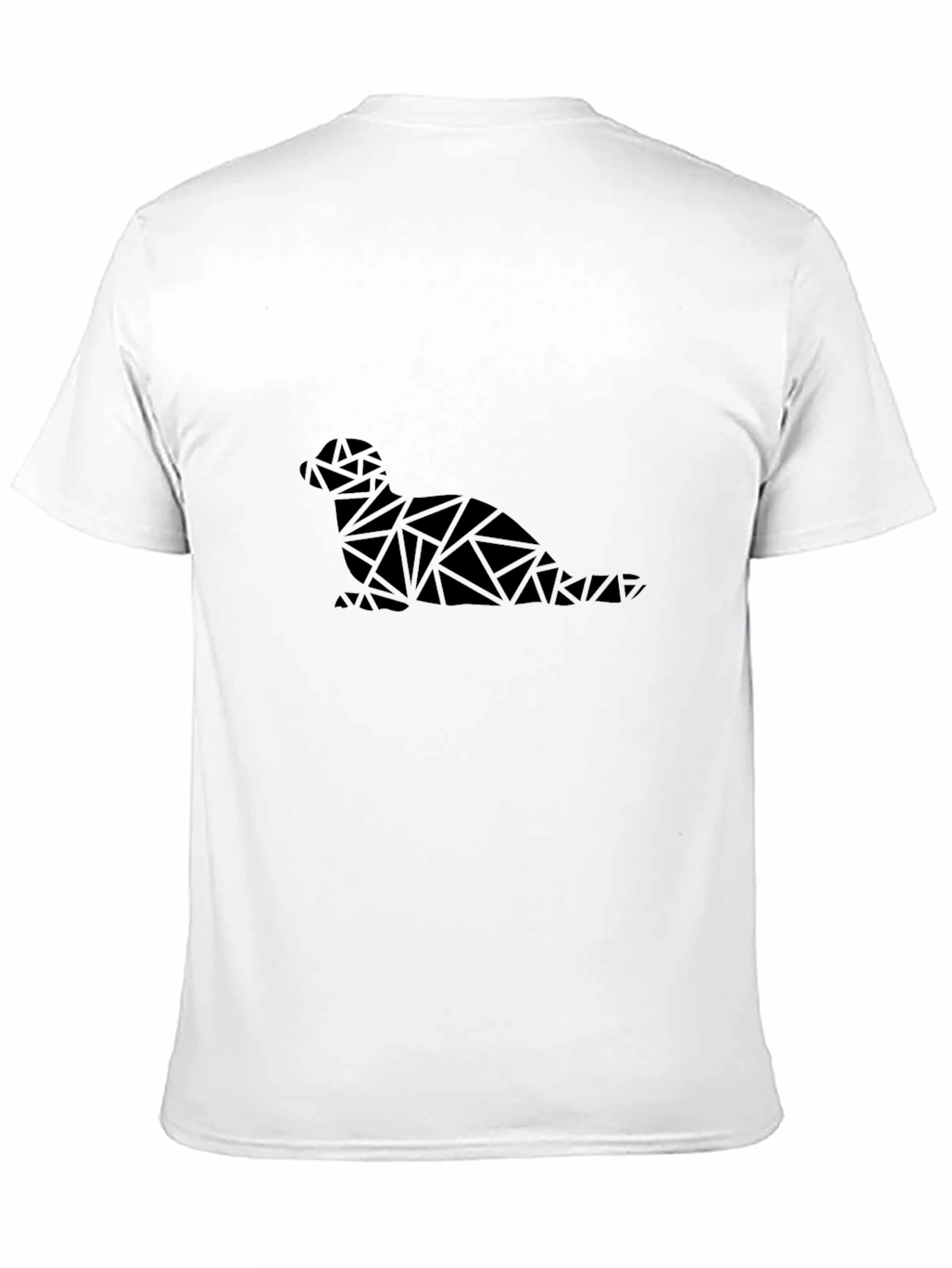 Geometric Seal Graphic Black T-Shirt