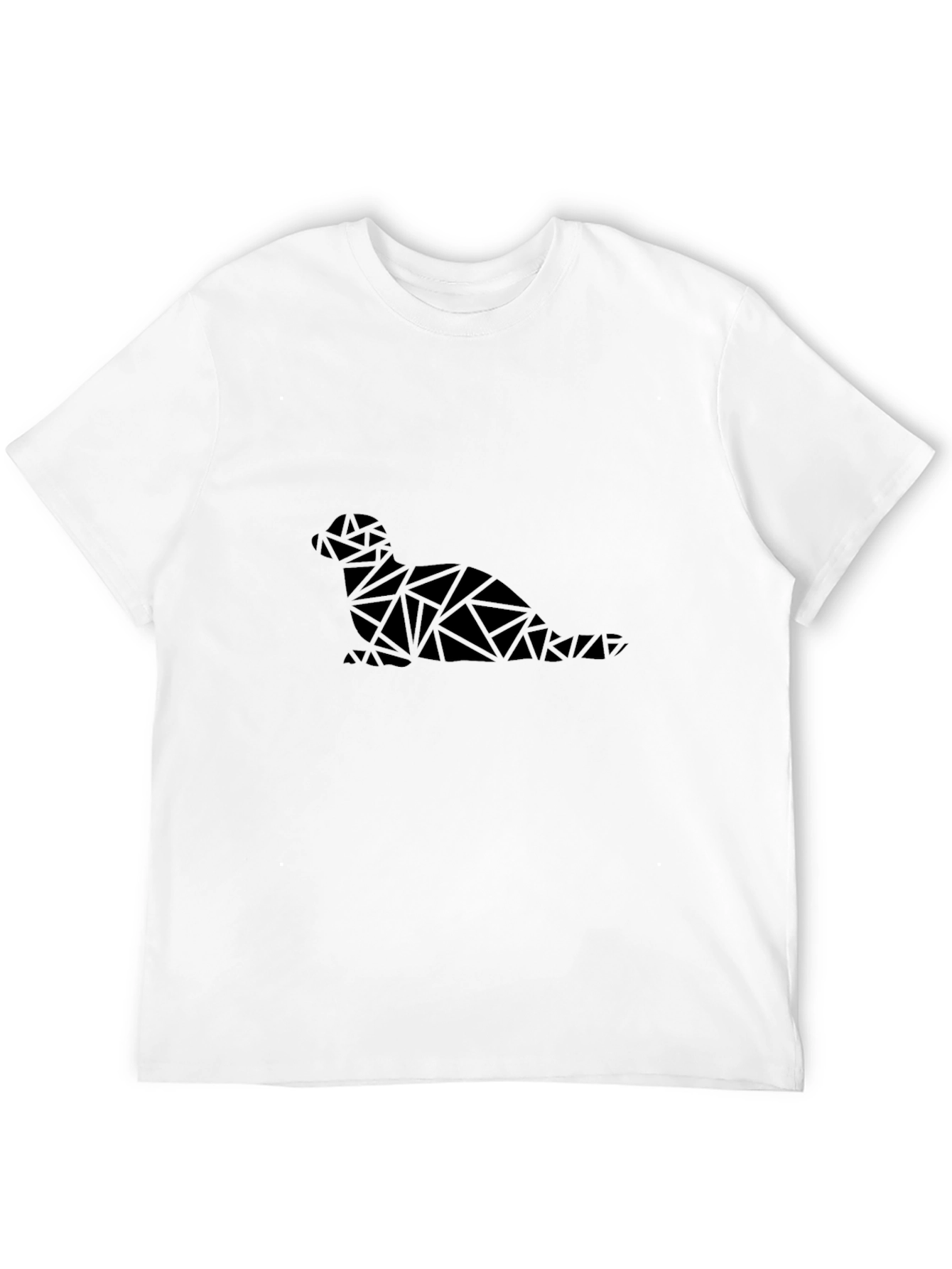 Geometric Seal Graphic Black T-Shirt